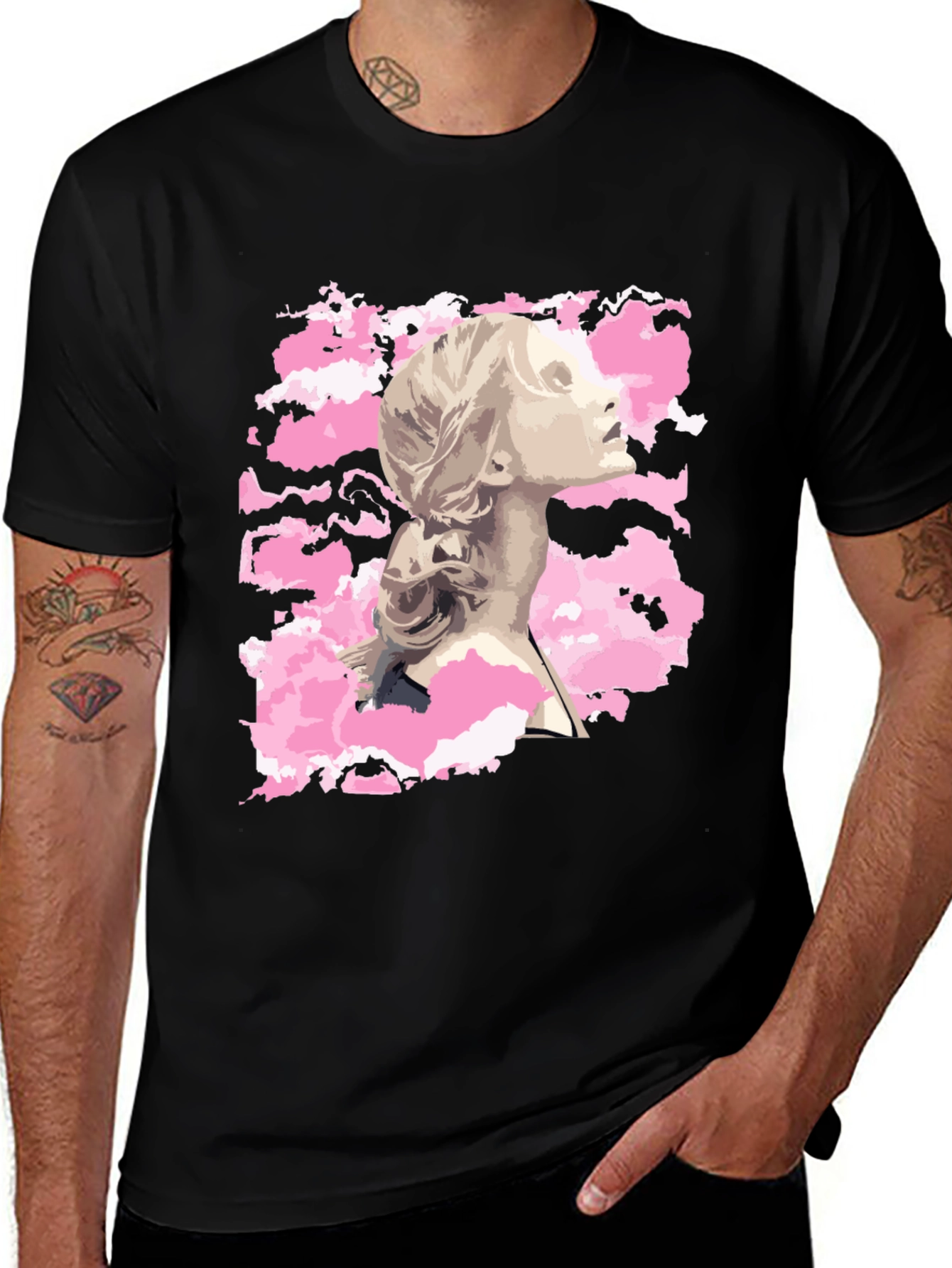 Statue Graphic T-Shirt - Unique Art Tee