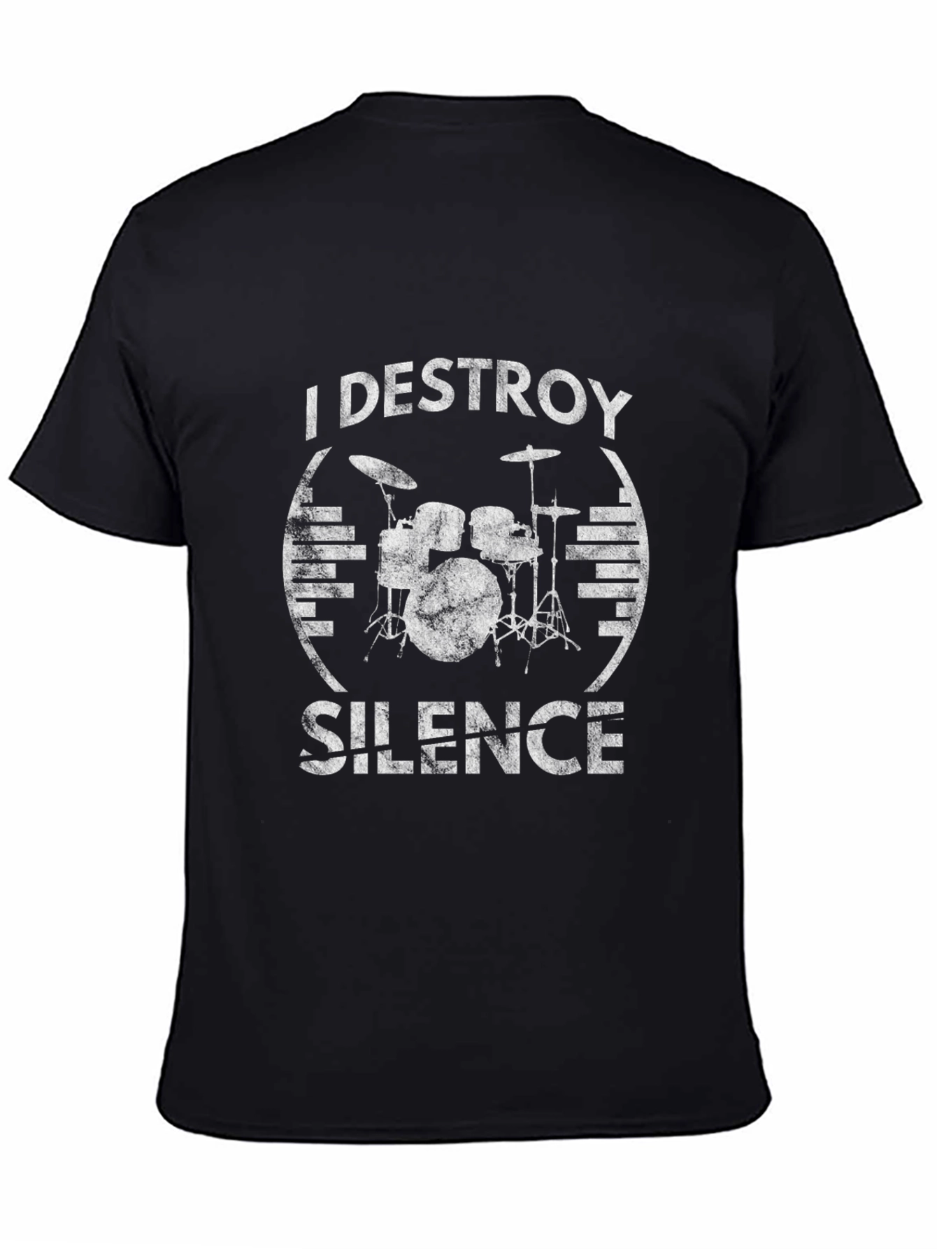 I Destroy Silence Drummer T-Shirt - Music Lover Tee