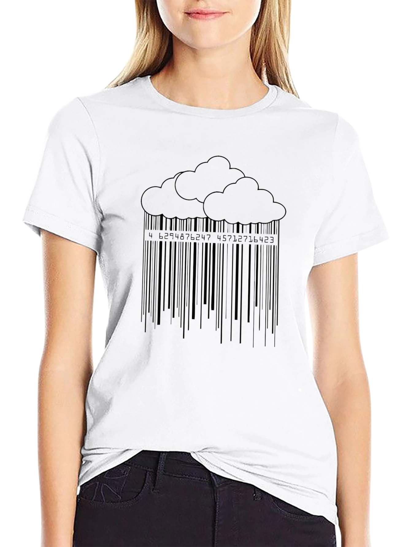 Cloud Barcode T-Shirt - Black