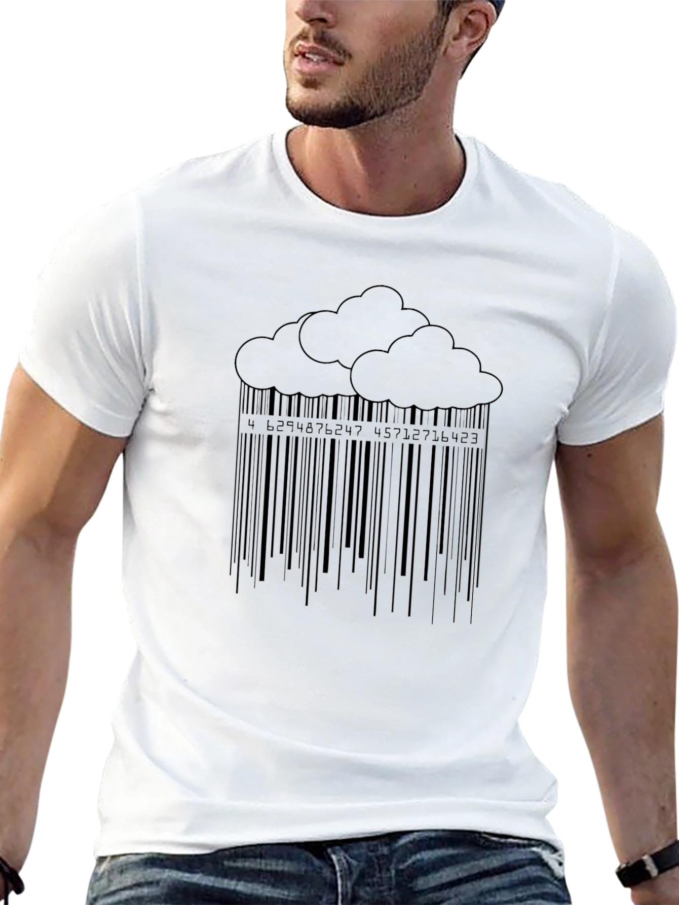 Cloud Barcode T-Shirt - Black