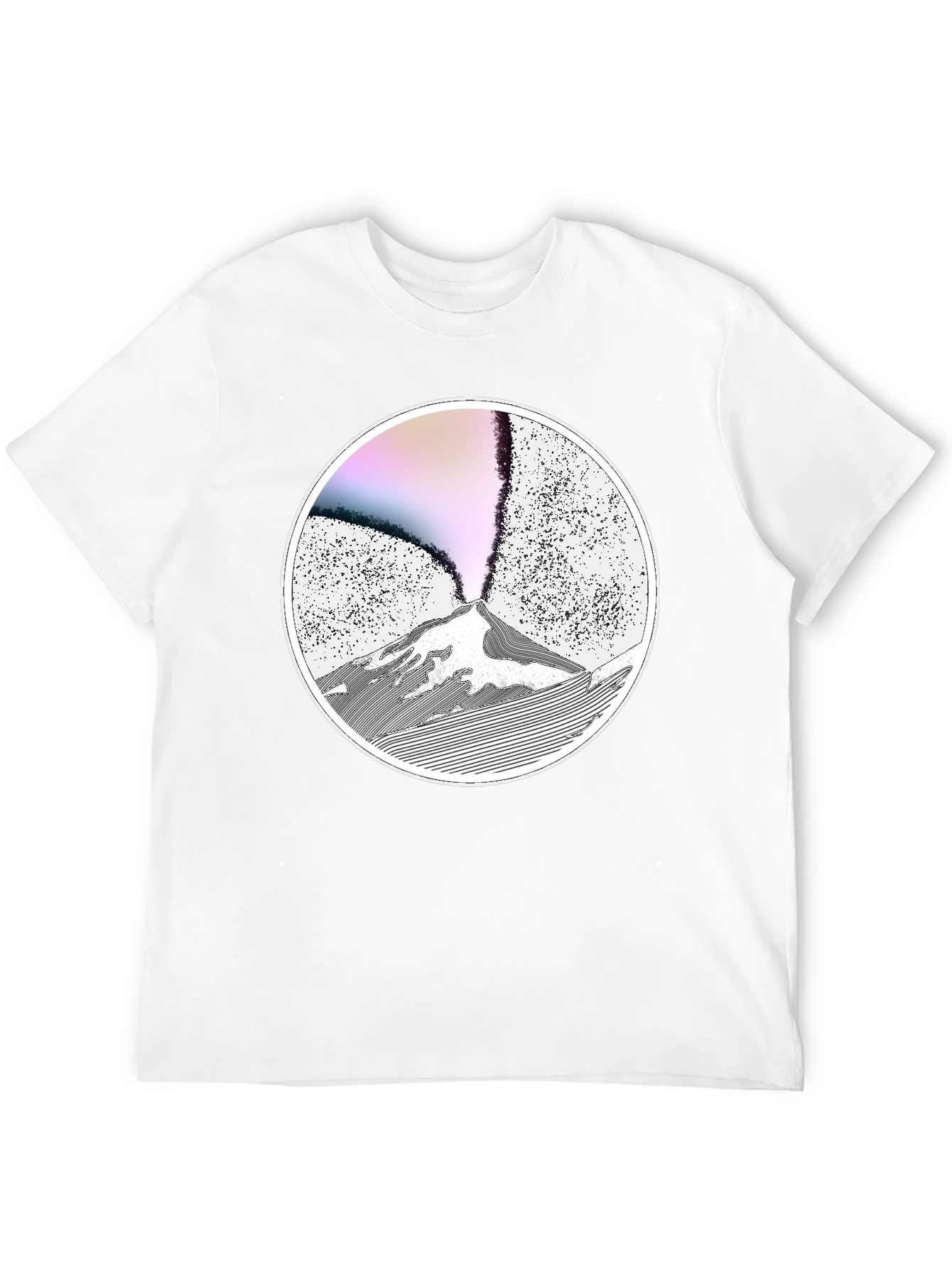 Volcano Graphic Print Black T-Shirt
