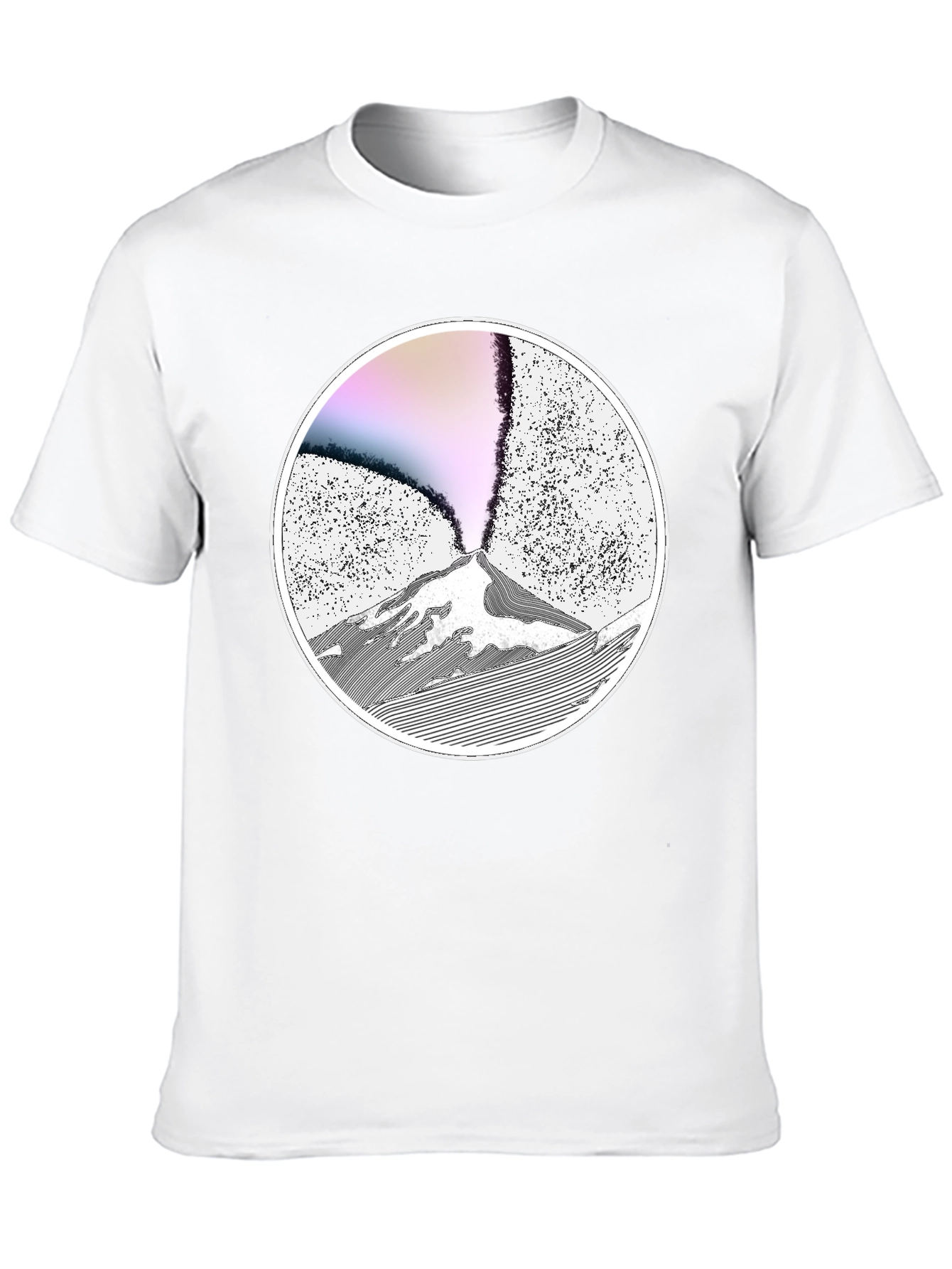 Volcano Graphic Print Black T-Shirt