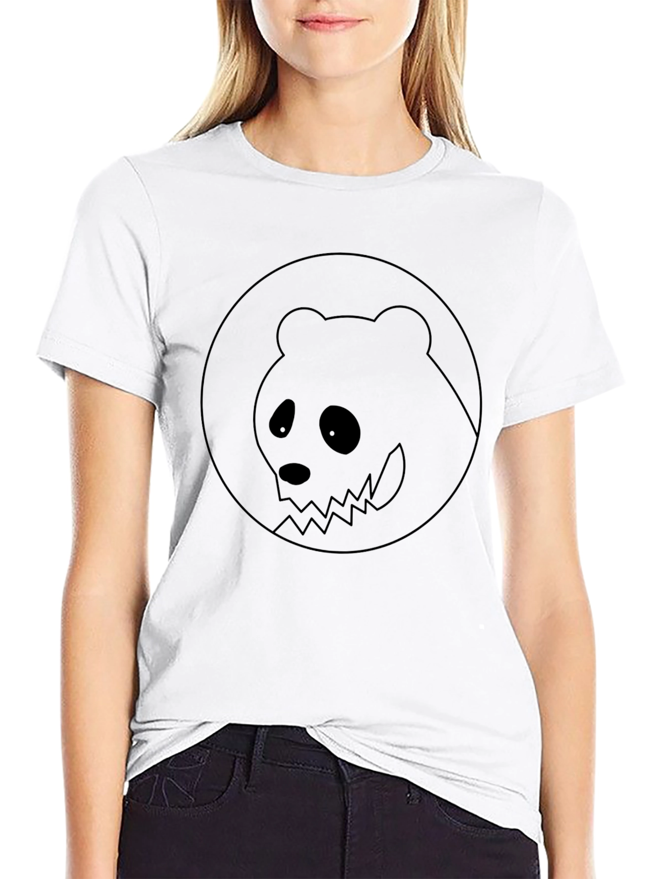 Black Panda Graphic Tee - Mens Crew Neck
