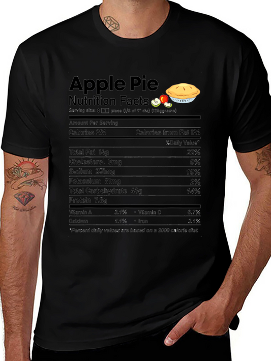 Apple Pie Nutrition Facts Graphic T-Shirt