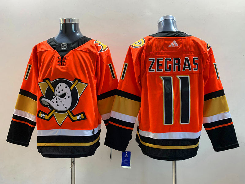 Men's Anaheim Ducks Trevor Zegras #11 Orange Breakaway Player Jerseys