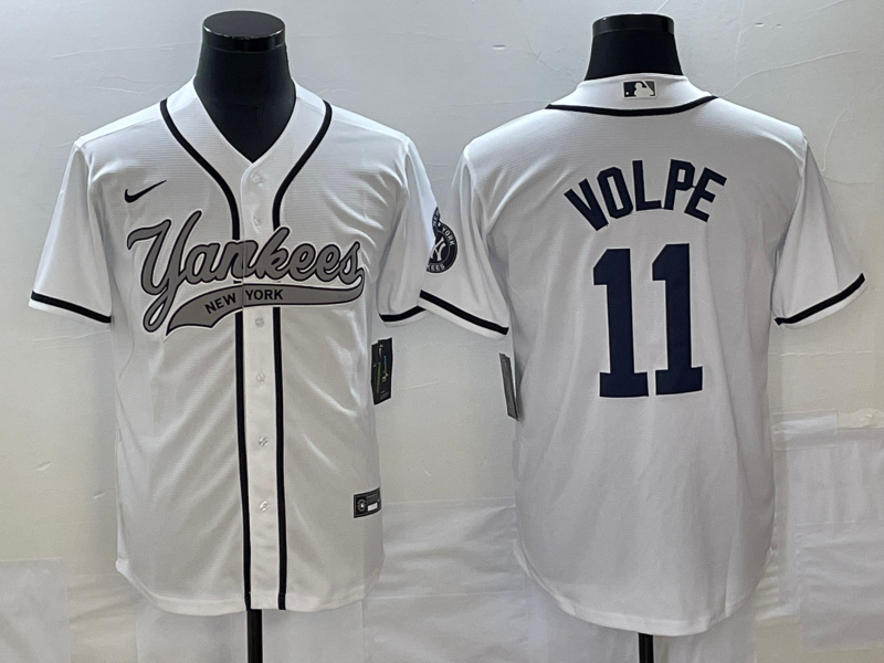 Men's New York Yankees Anthony Volpe #11 White Player Jerseys Joint Edition