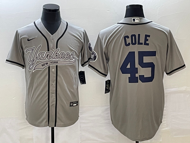 Men's New York Yankees Gerrit Cole #45 Gray Player Jerseys Joint Edition