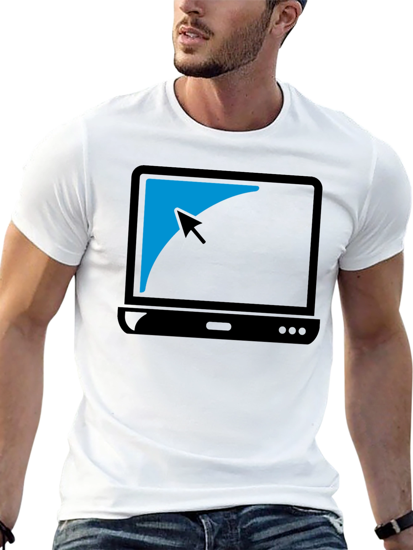 Black Laptop Graphic T-Shirt - Modern Style