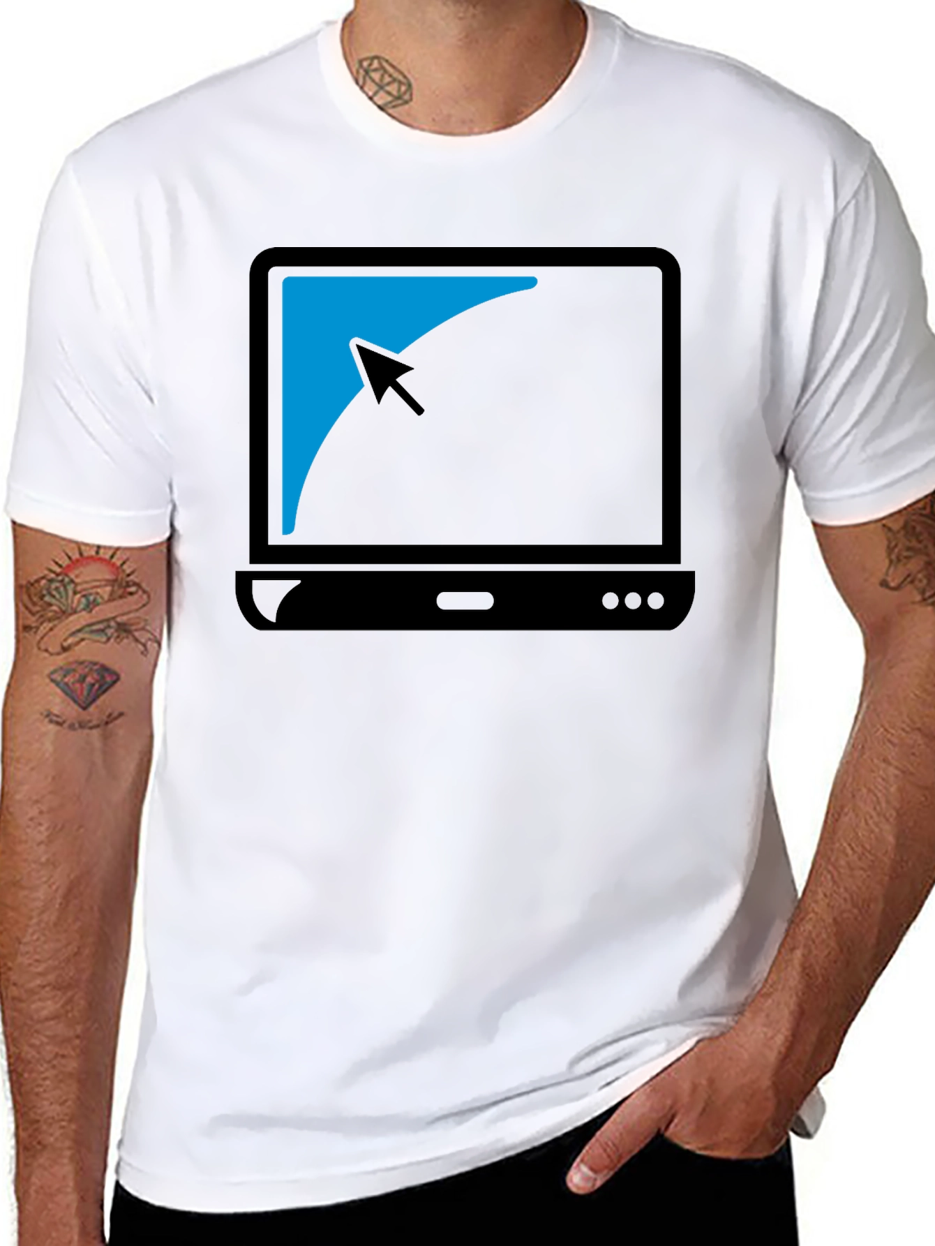 Black Laptop Graphic T-Shirt - Modern Style