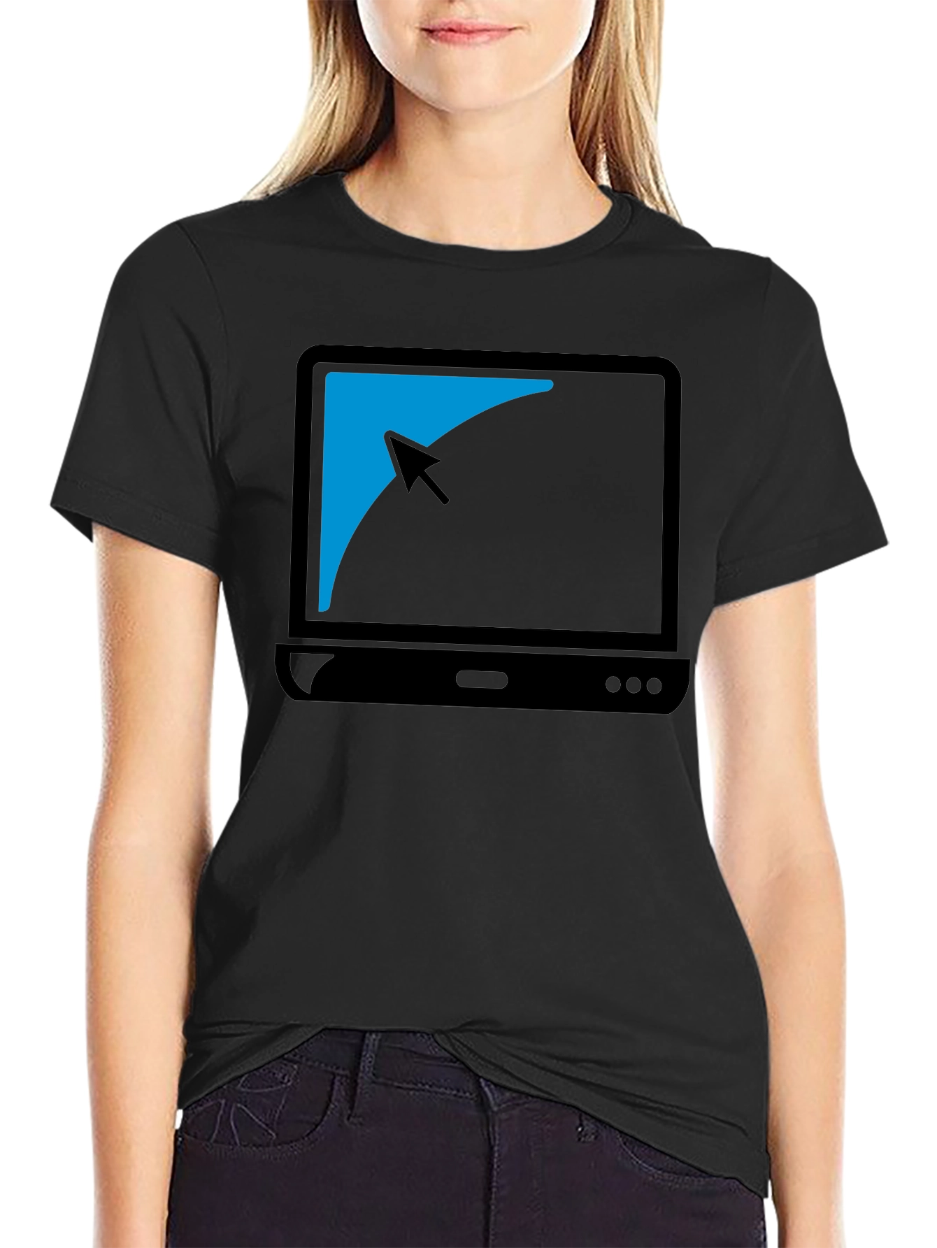 Black Laptop Graphic T-Shirt - Modern Style