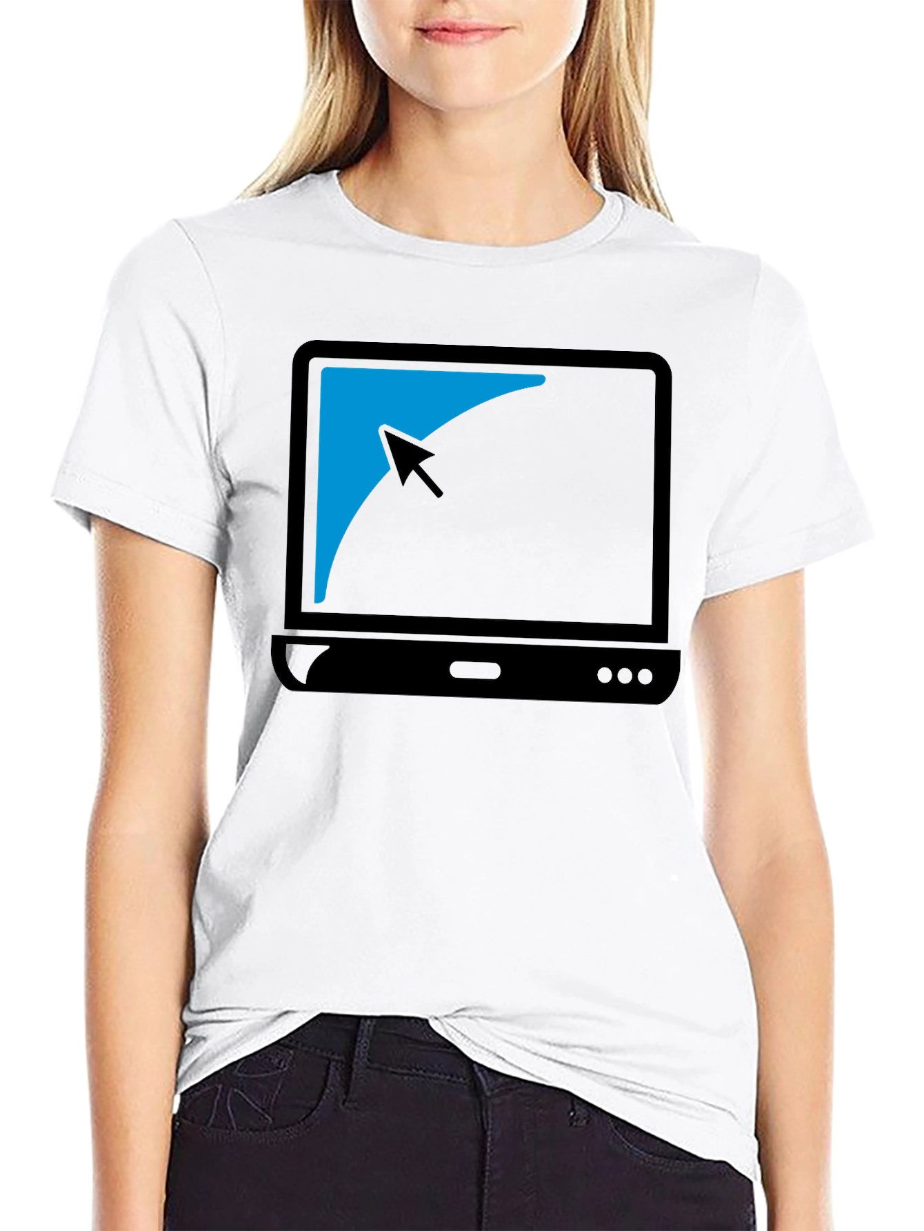 Black Laptop Graphic T-Shirt - Modern Style