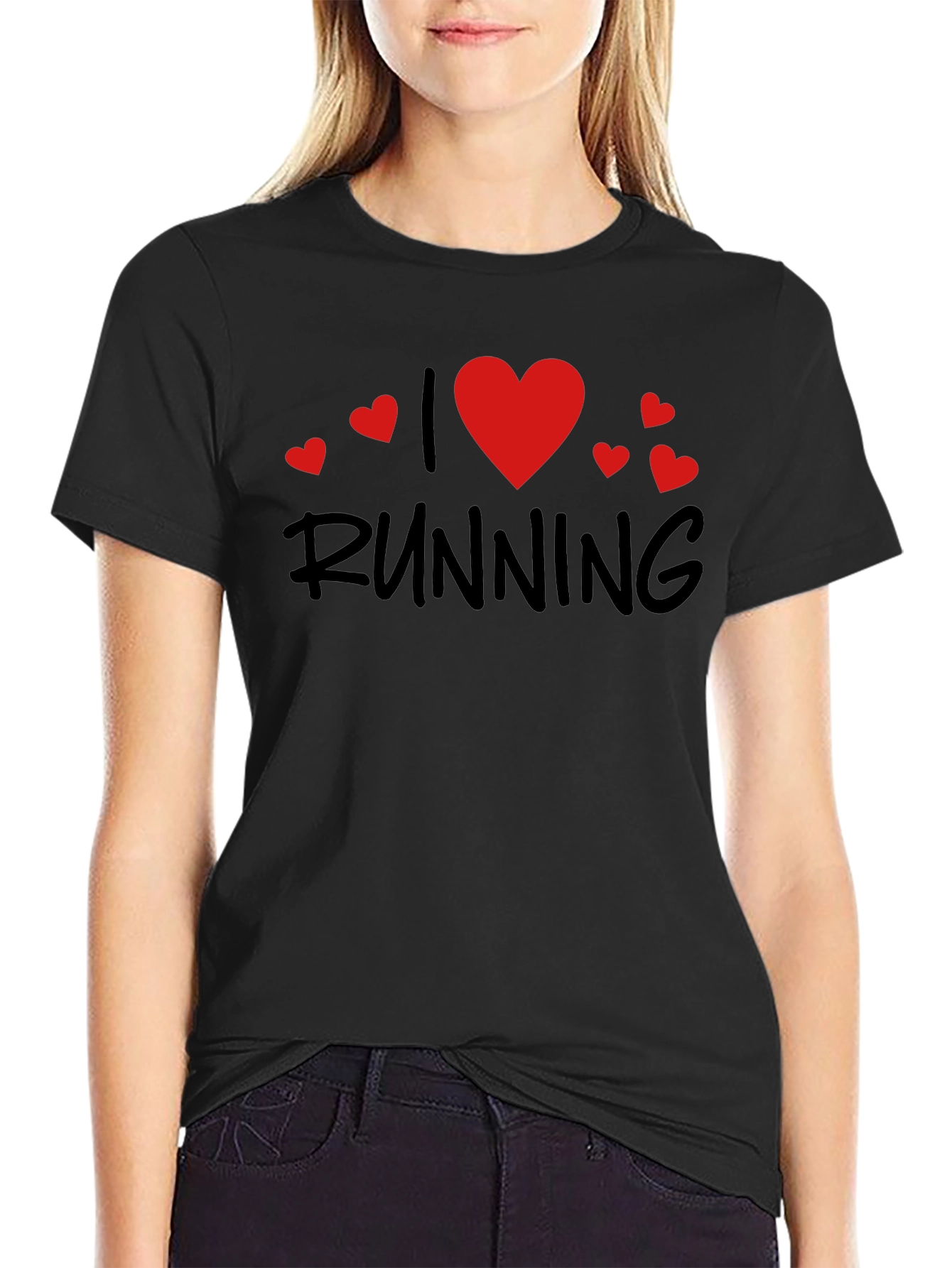 I Heart Running Black T-Shirt