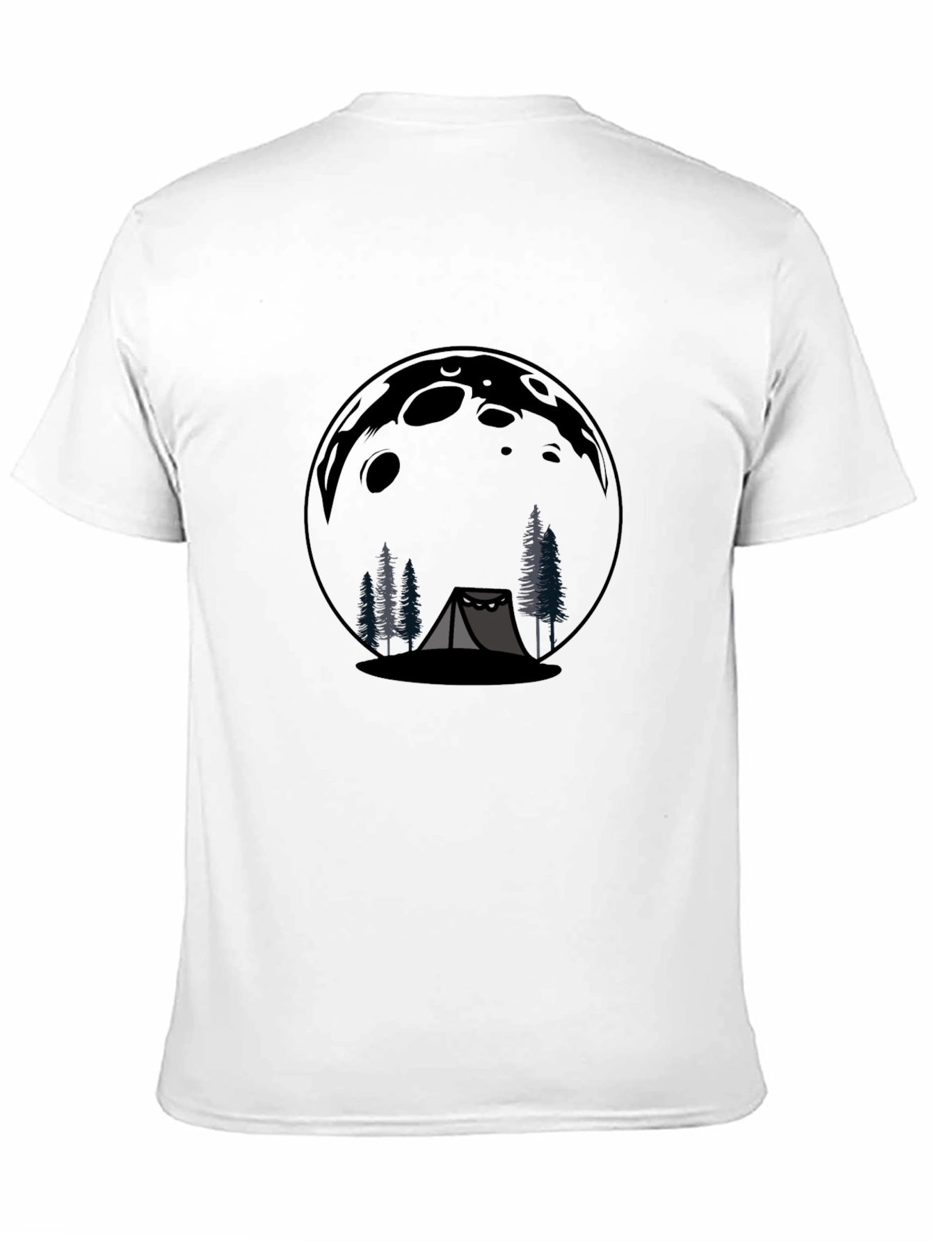 Camping Moon Graphic T-Shirt - Black