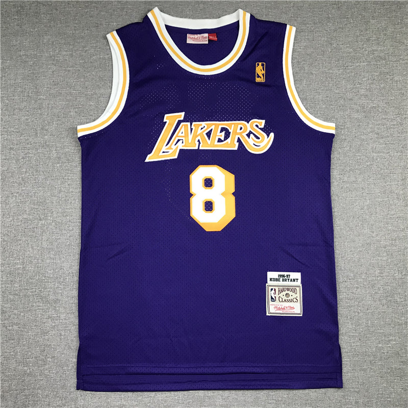 Men's Los Angeles Lakers Kobe Bryant 1996-97 Purple Hardwood Classics Authentic Jerseys