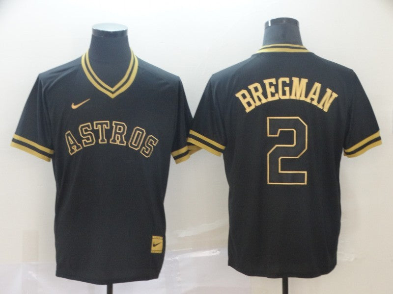 Men's Houston Astros Alex Bregman #2 Black Replica Player Jerseys