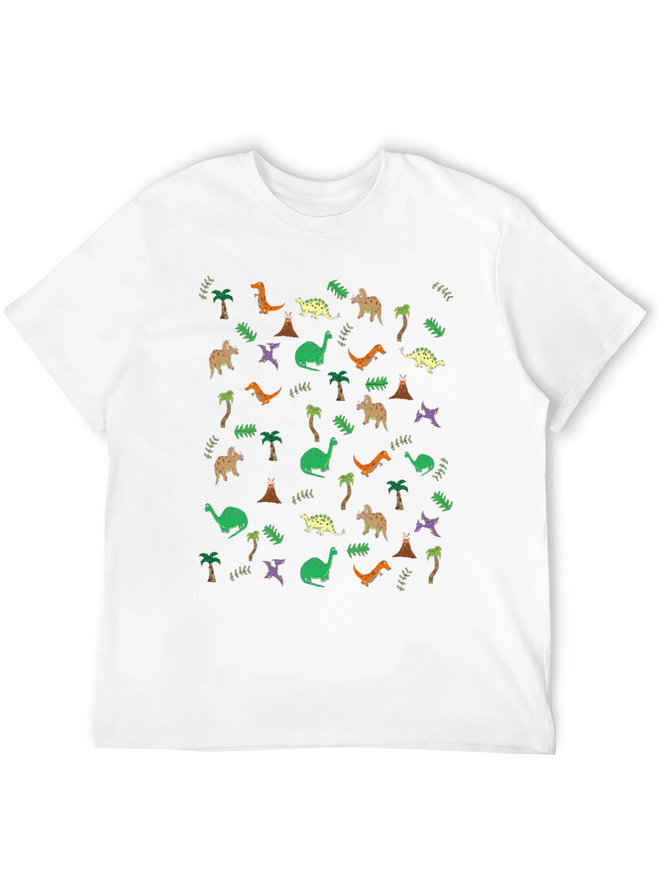 Dinosaur Print Black Crew Neck T-Shirt