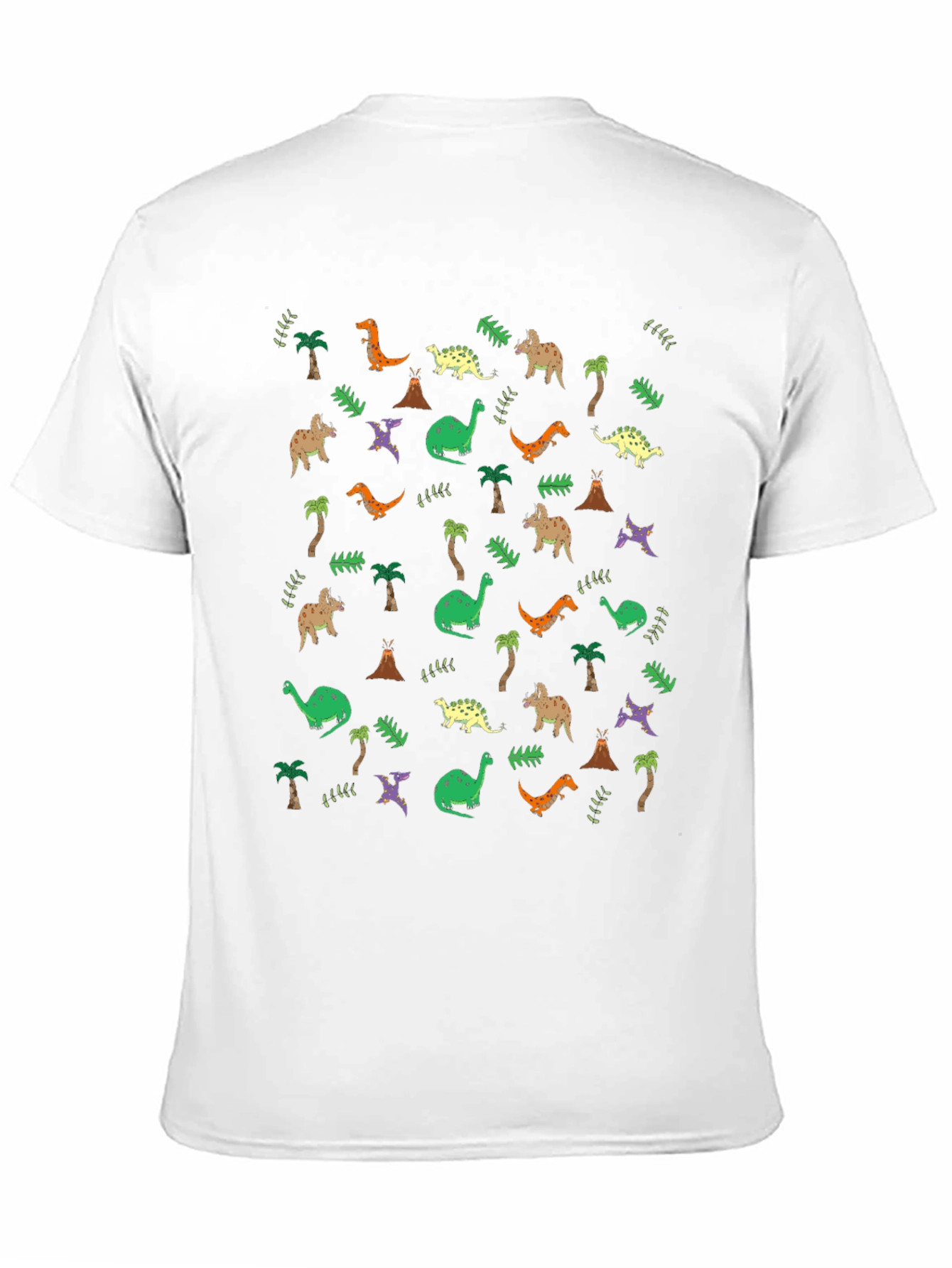 Dinosaur Print Black Crew Neck T-Shirt