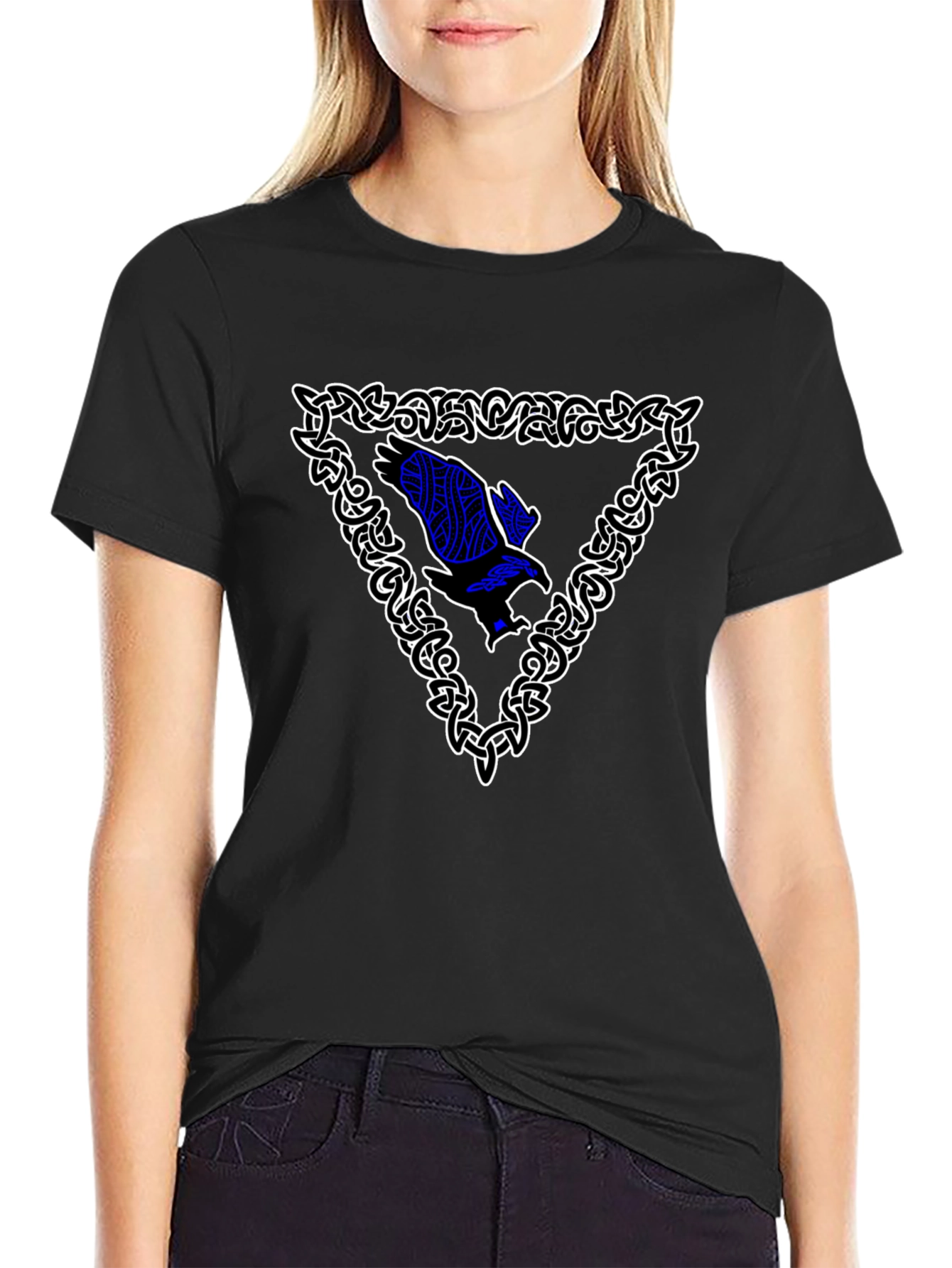 Celtic Knot Eagle Graphic Black T-Shirt