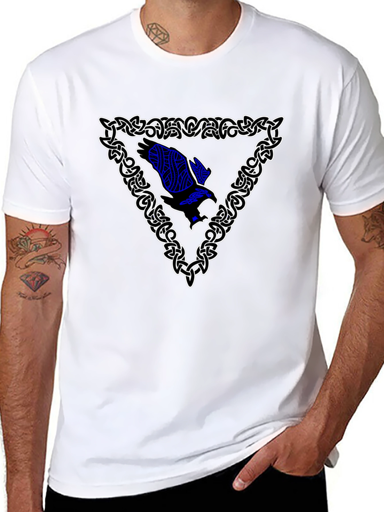 Celtic Knot Eagle Graphic Black T-Shirt