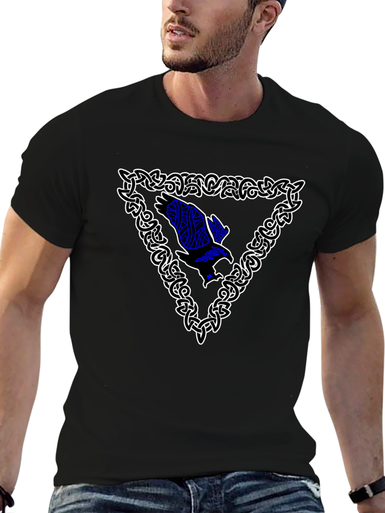 Celtic Knot Eagle Graphic Black T-Shirt