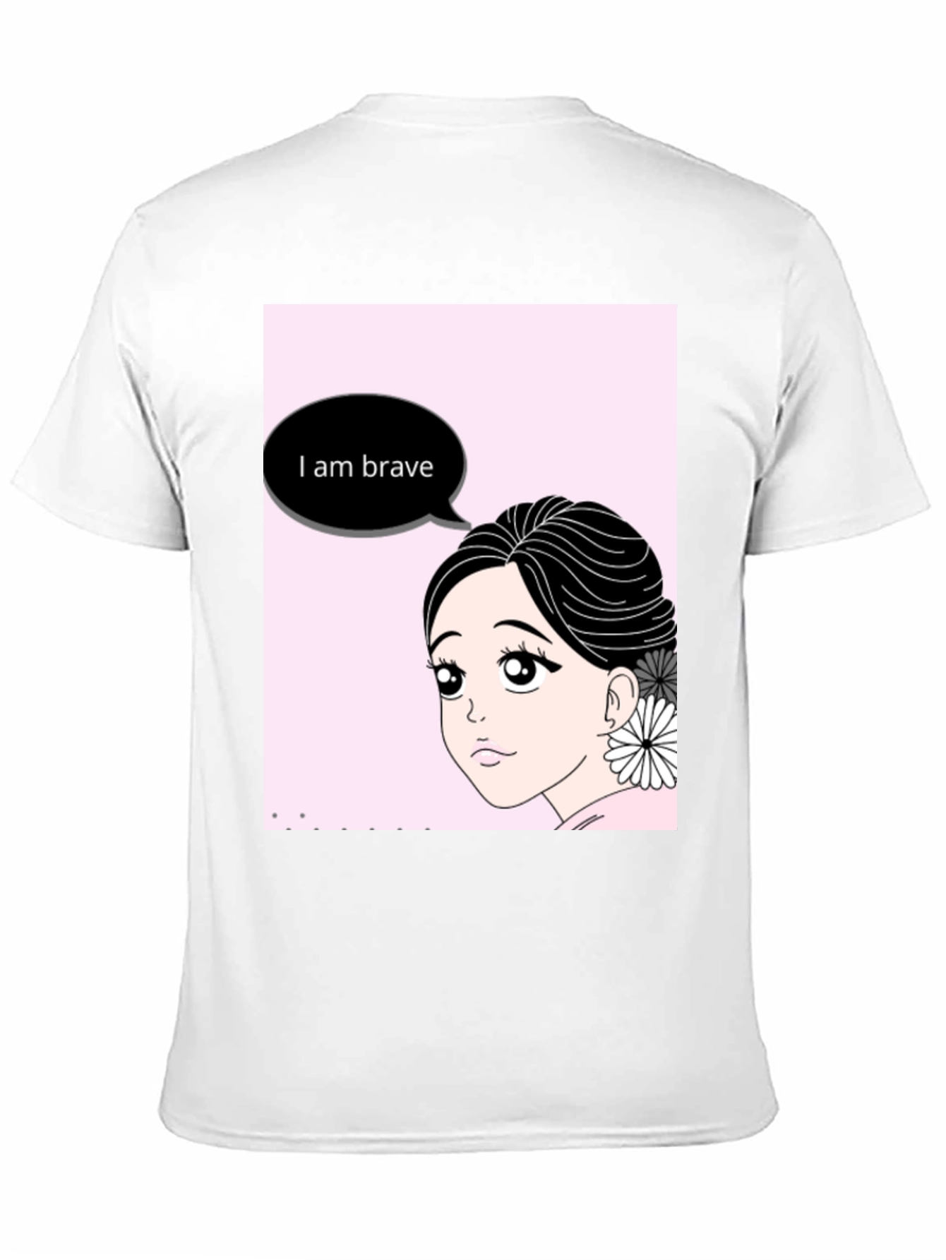 Brave Anime Girl Black T-Shirt