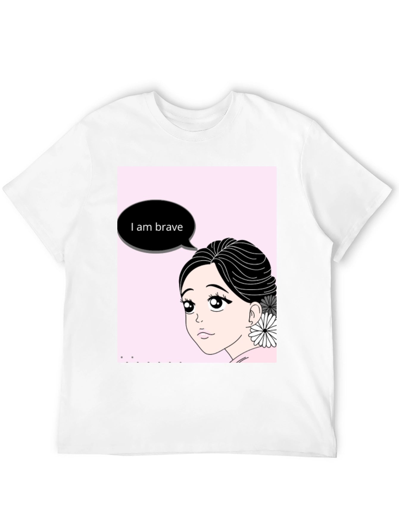 Brave Anime Girl Black T-Shirt