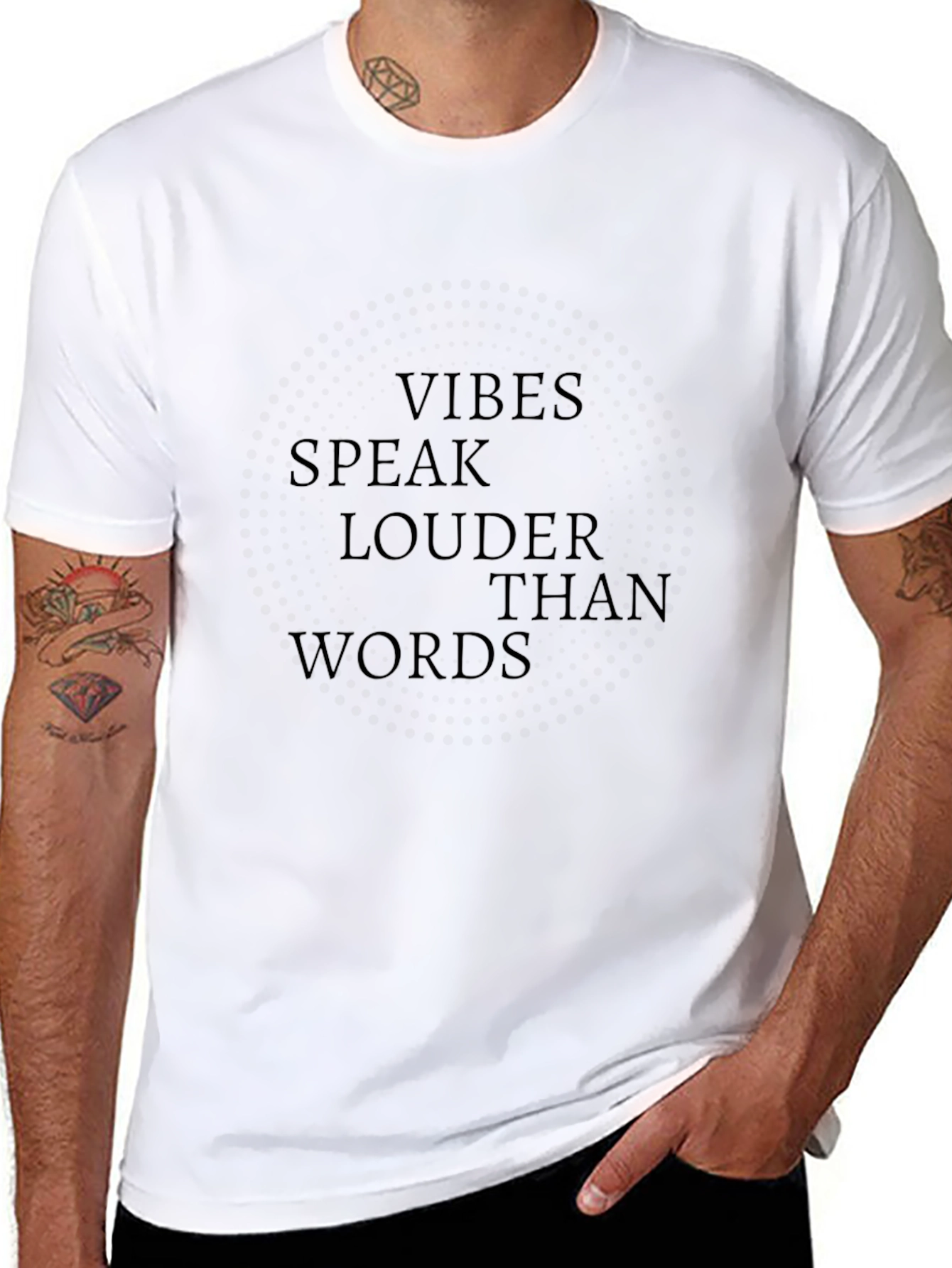 Vibes Speak Louder Than Words Black T-Shirt