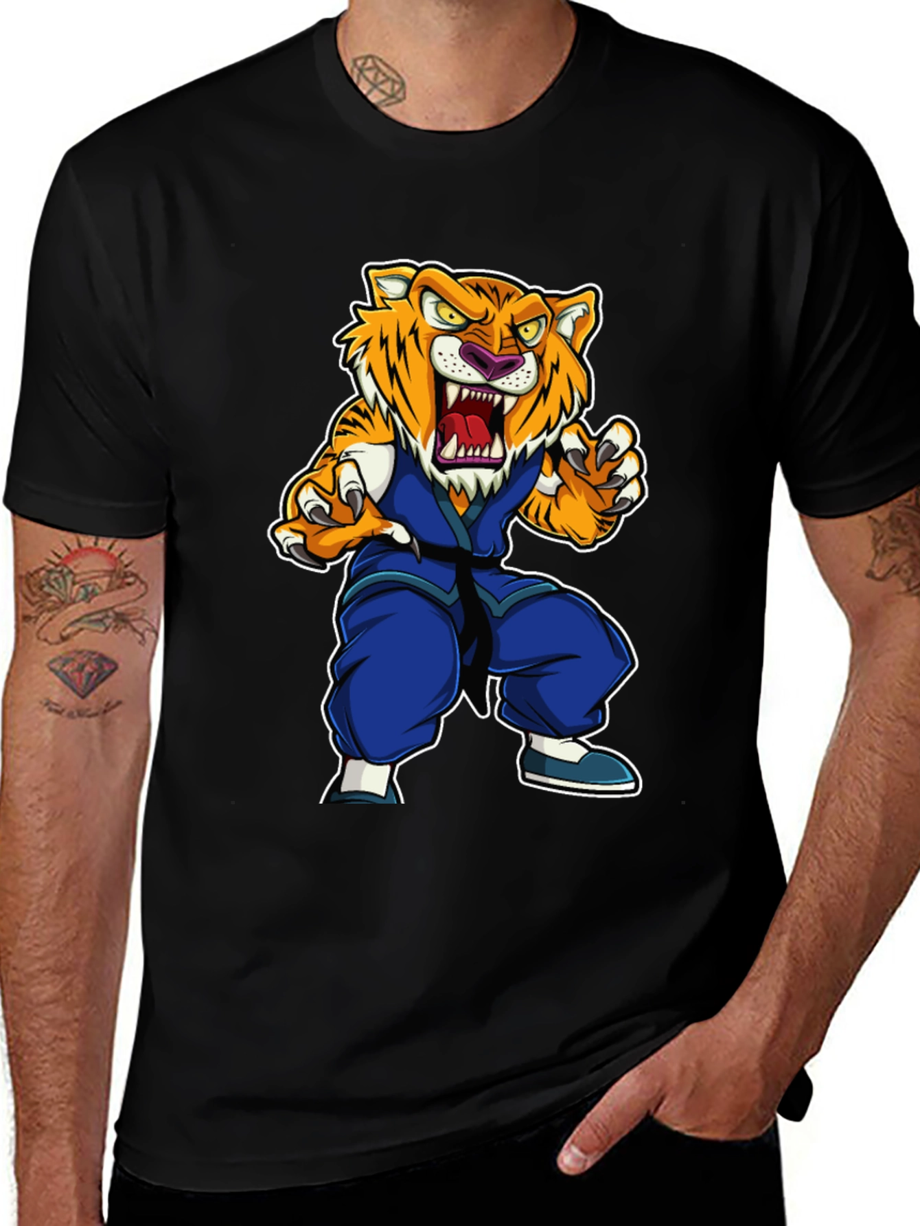 Tiger Karate T-Shirt: Fierce Martial Arts Style