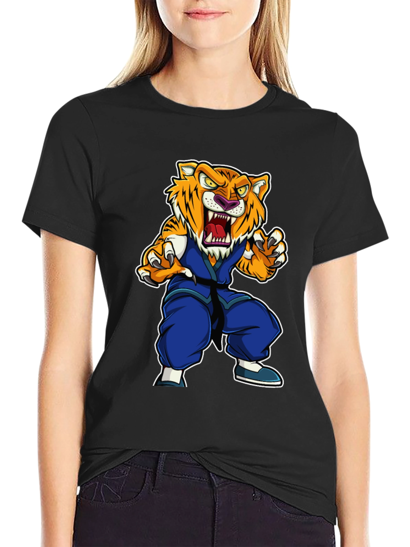 Tiger Karate T-Shirt: Fierce Martial Arts Style