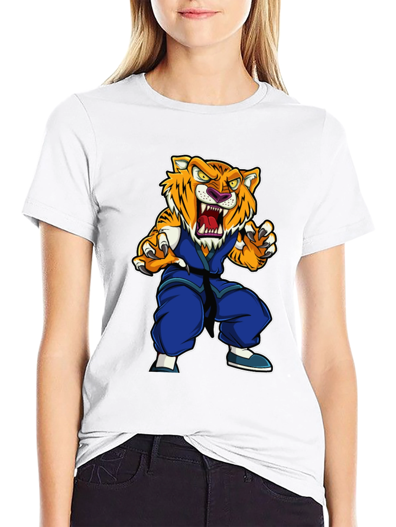 Tiger Karate T-Shirt: Fierce Martial Arts Style