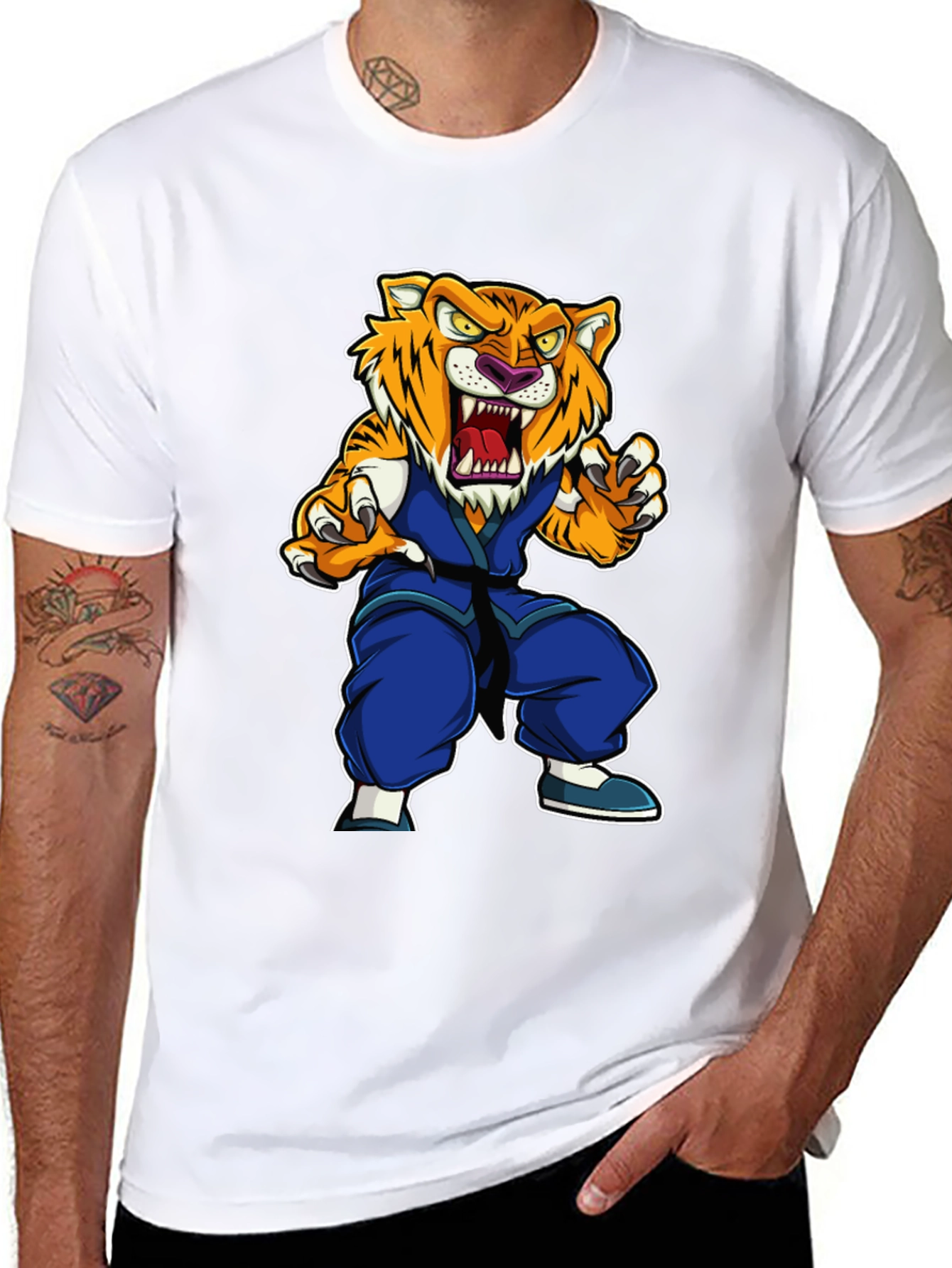 Tiger Karate T-Shirt: Fierce Martial Arts Style