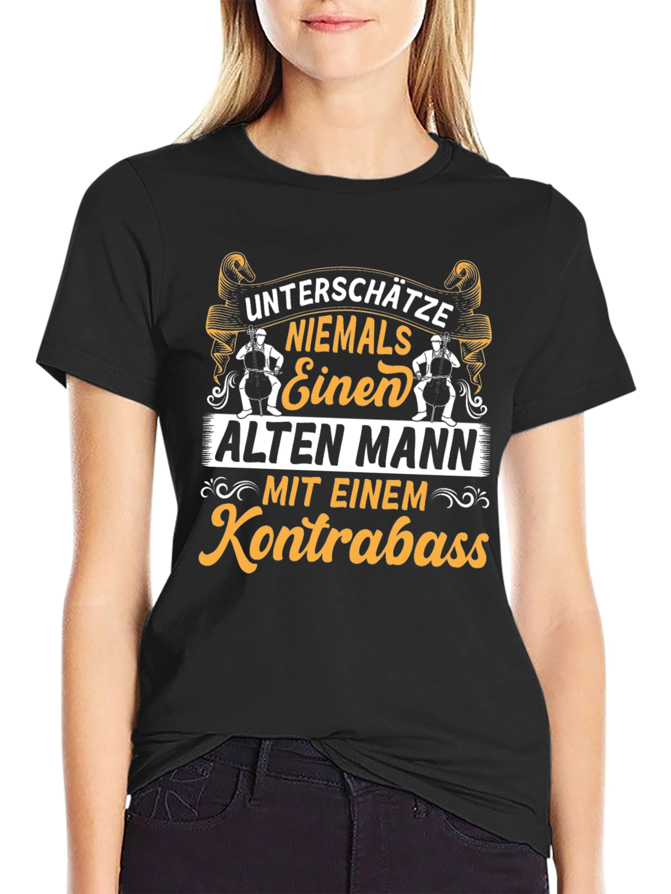 Old Man Kontrabass T-Shirt - Music Lover Tee