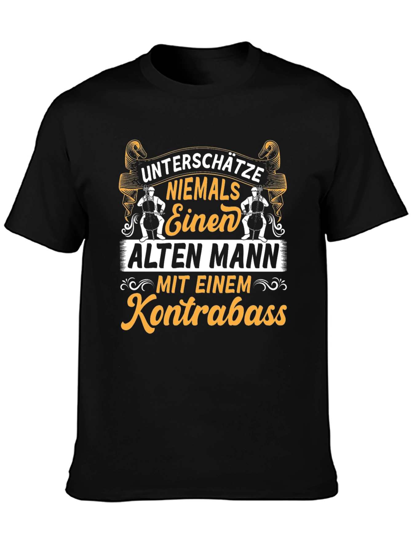 Old Man Kontrabass T-Shirt - Music Lover Tee