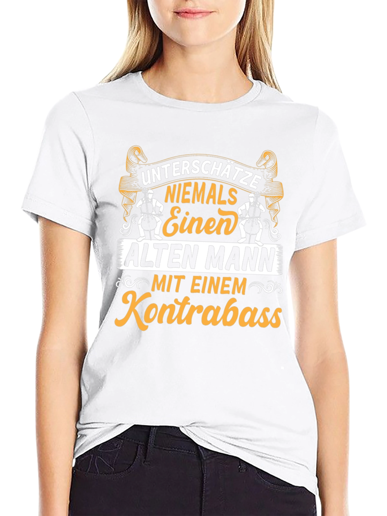 Old Man Kontrabass T-Shirt - Music Lover Tee