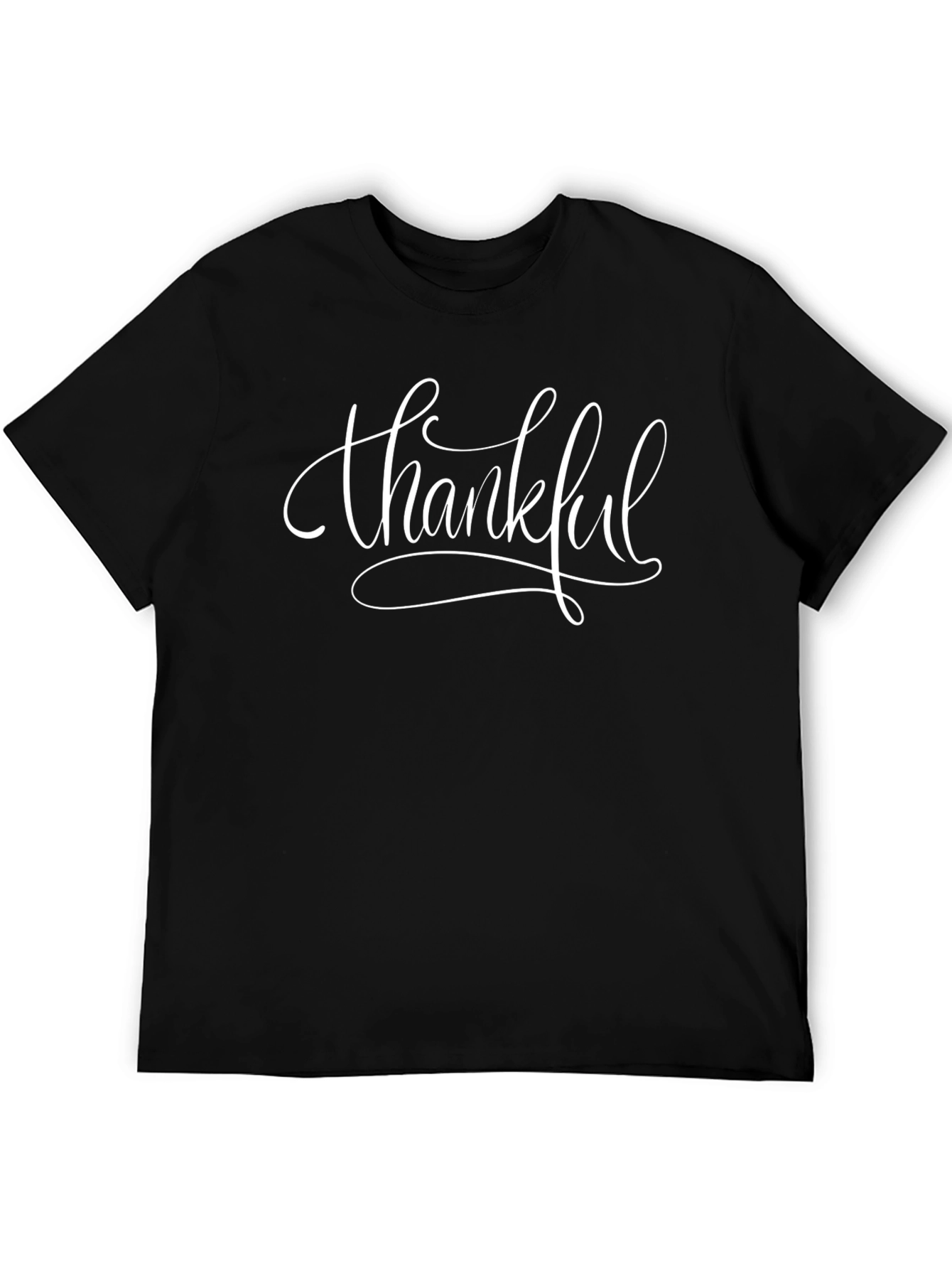 Thankful Graphic Tee - Unisex Black Cotton T-Shirt
