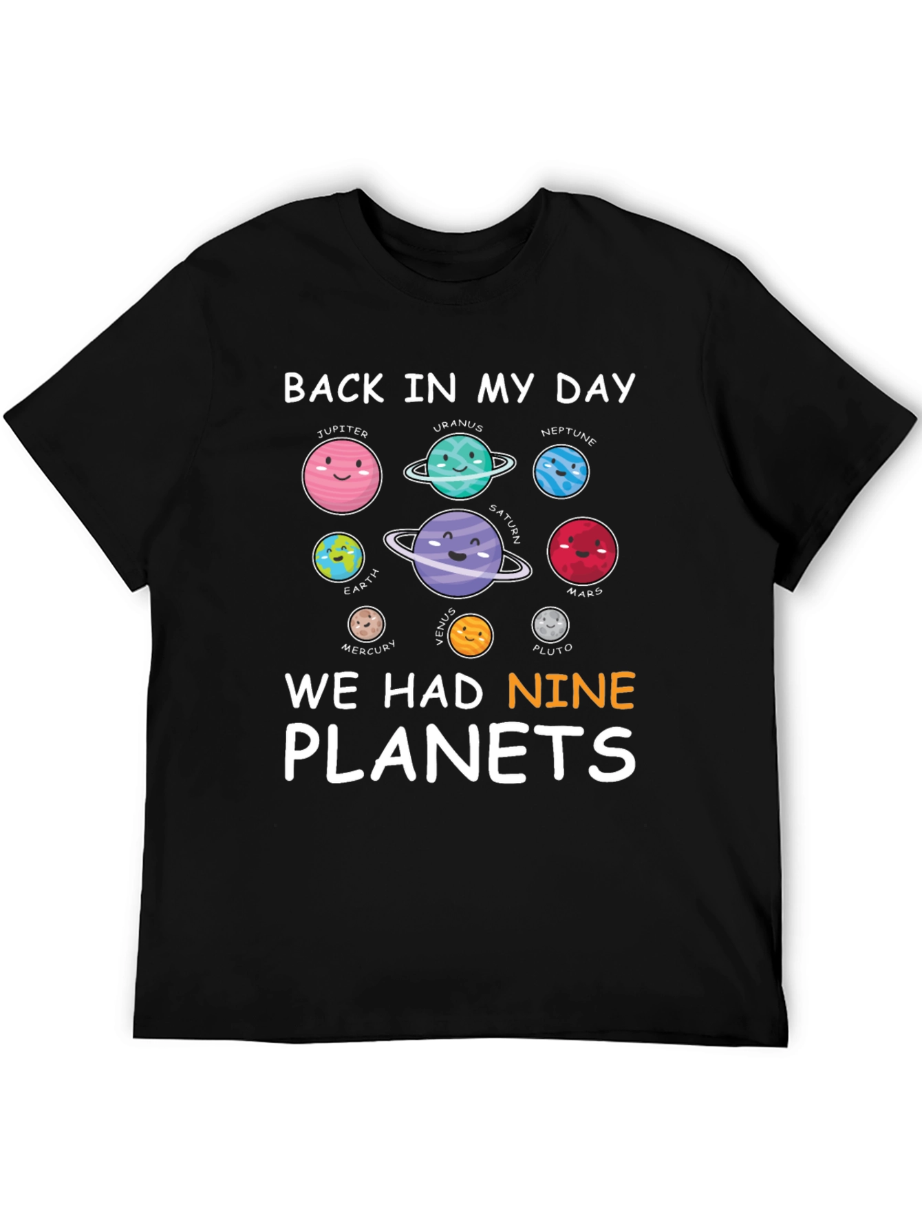 Nine Planets Graphic Tee: Retro Astronomy Shirt