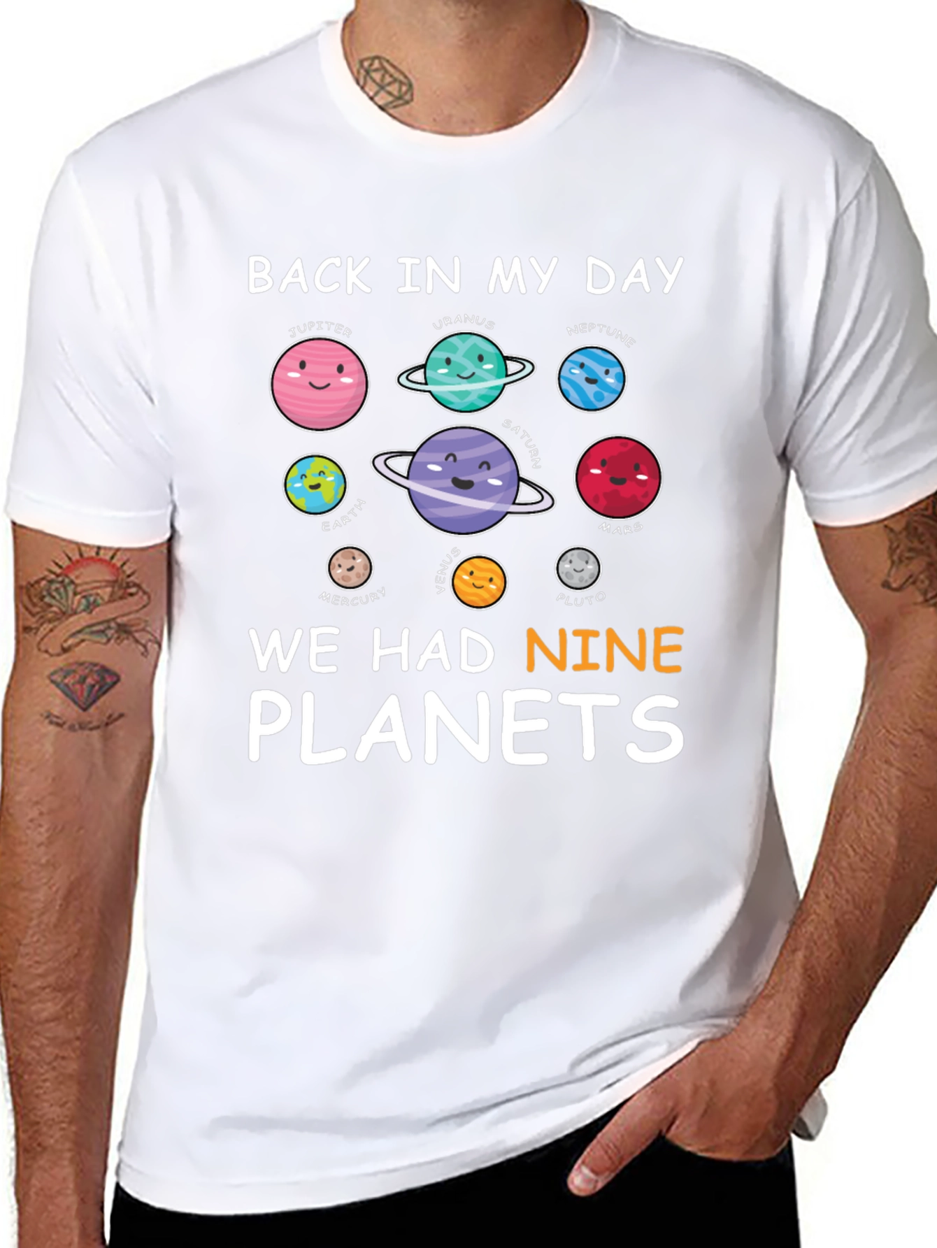 Nine Planets Graphic Tee: Retro Astronomy Shirt
