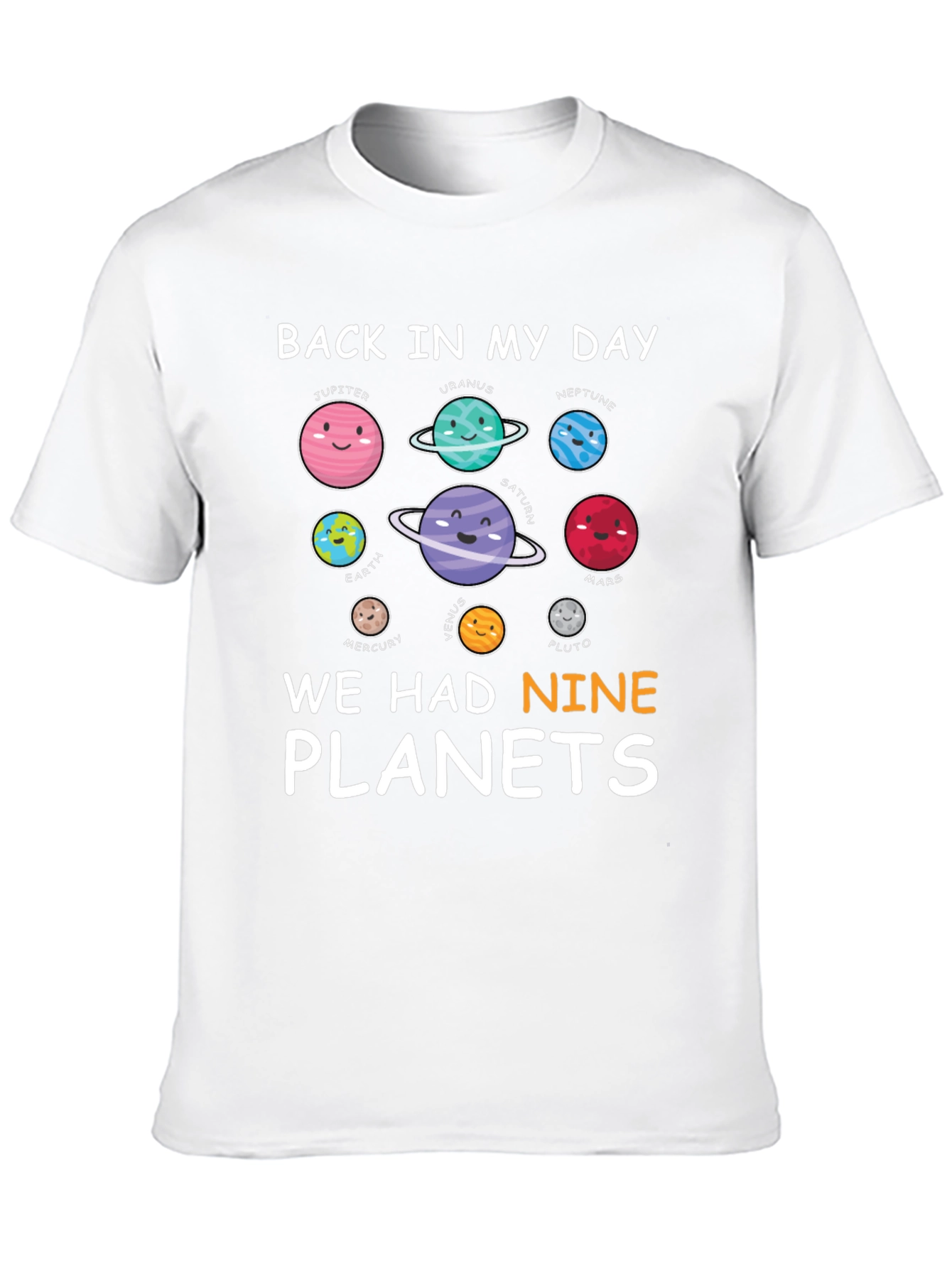 Nine Planets Graphic Tee: Retro Astronomy Shirt