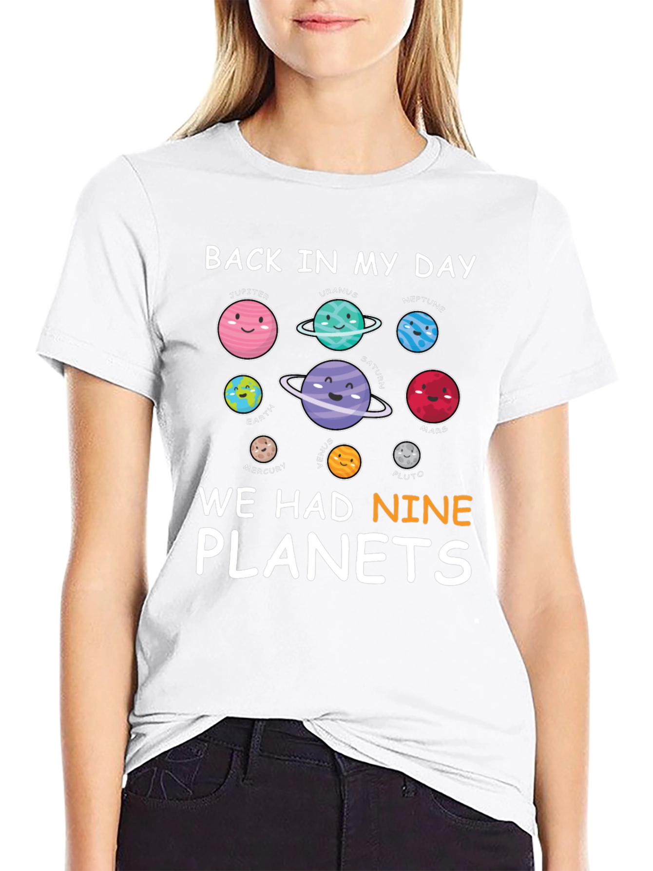 Nine Planets Graphic Tee: Retro Astronomy Shirt