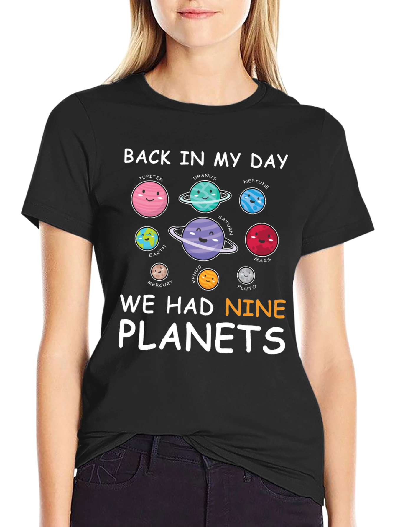 Nine Planets Graphic Tee: Retro Astronomy Shirt