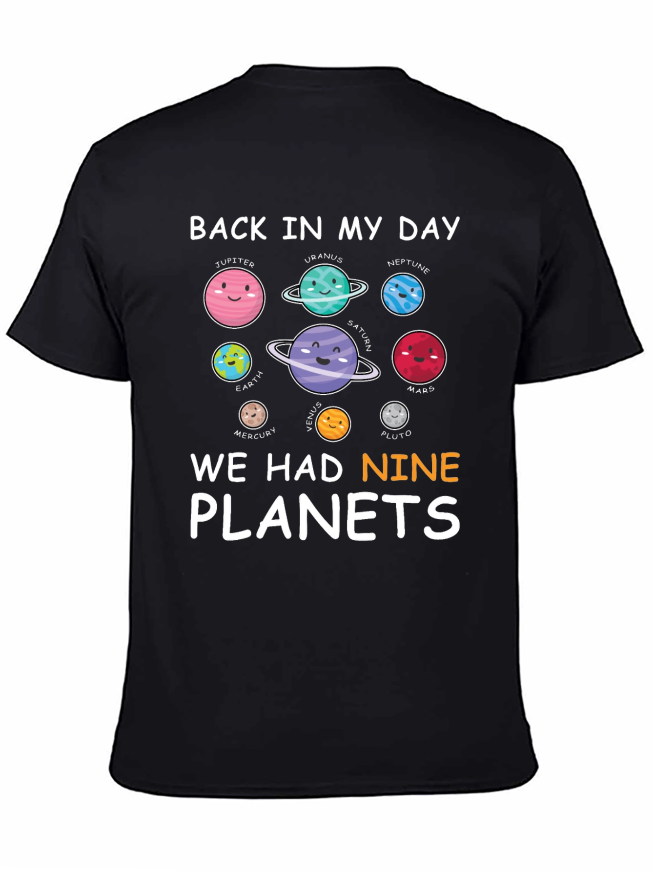 Nine Planets Graphic Tee: Retro Astronomy Shirt