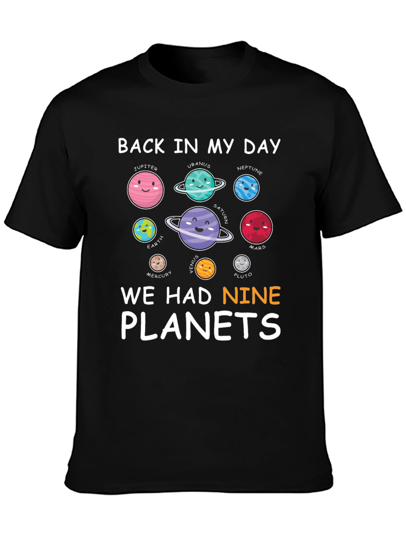 Nine Planets Graphic Tee: Retro Astronomy Shirt