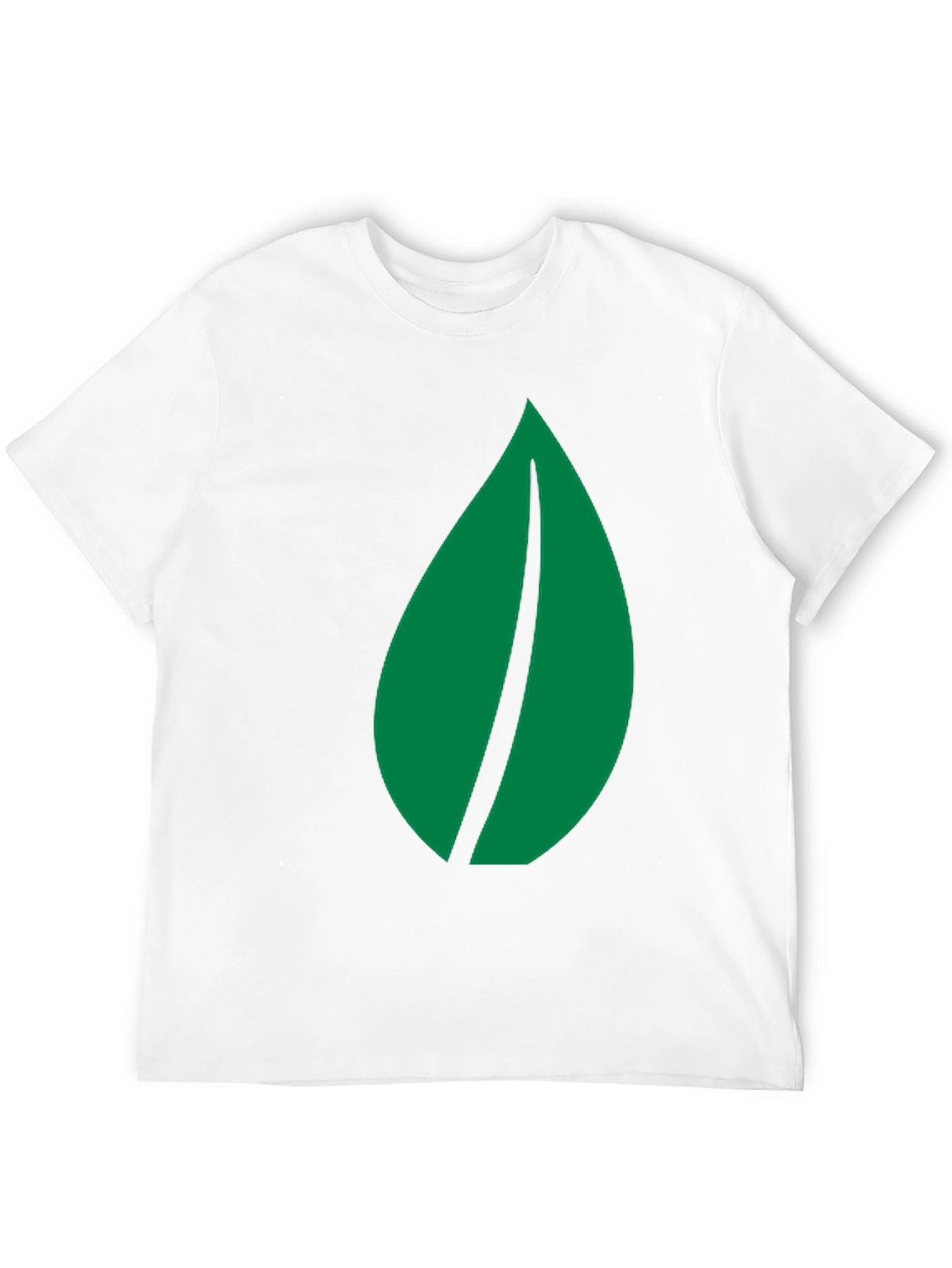 Green Leaf Graphic Black T-Shirt