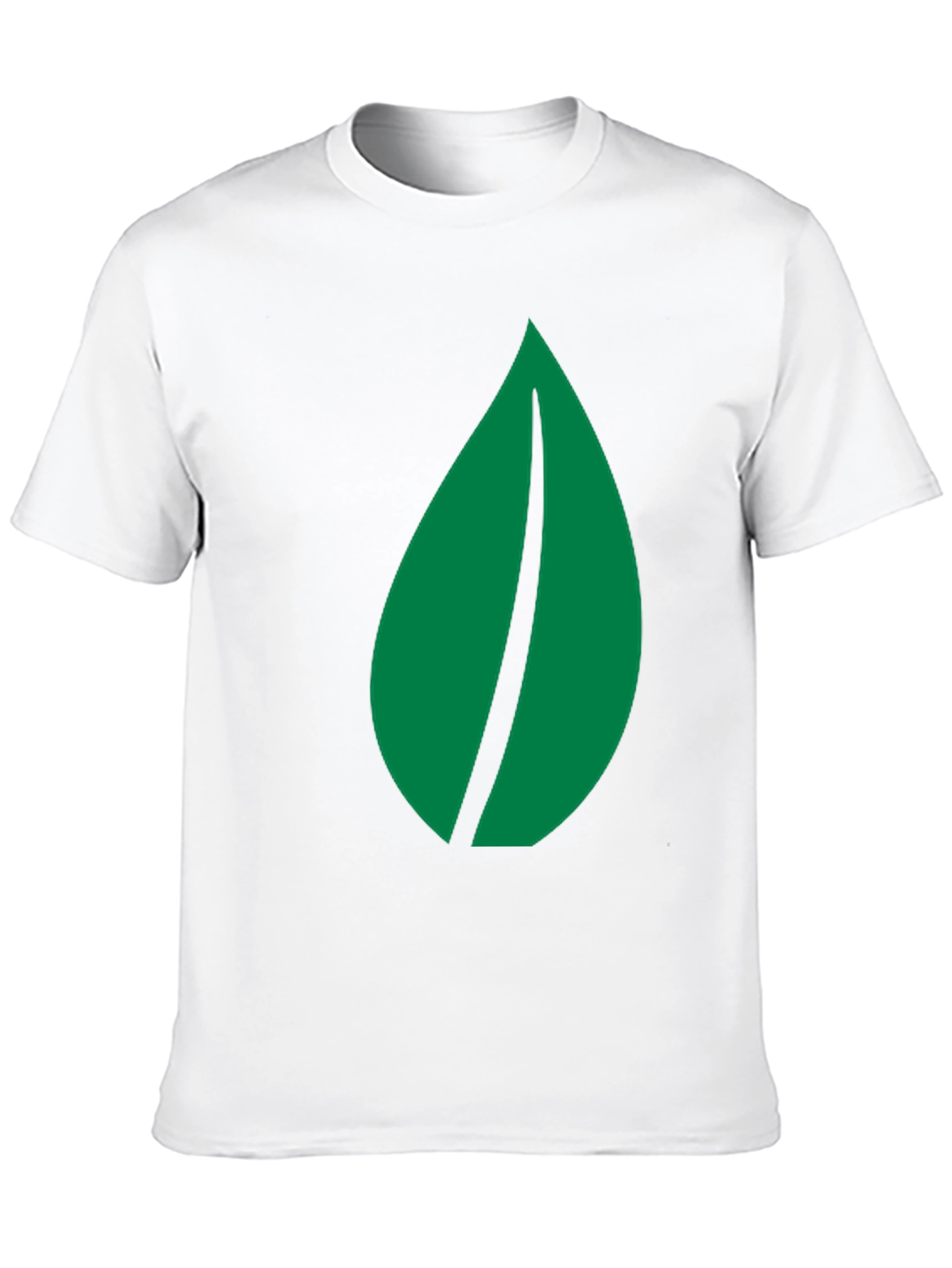Green Leaf Graphic Black T-Shirt