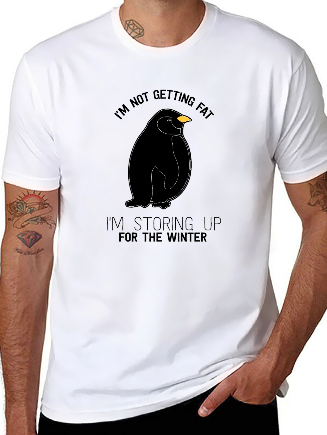 Penguin Winter Prep T-Shirt - Funny Graphic Tee