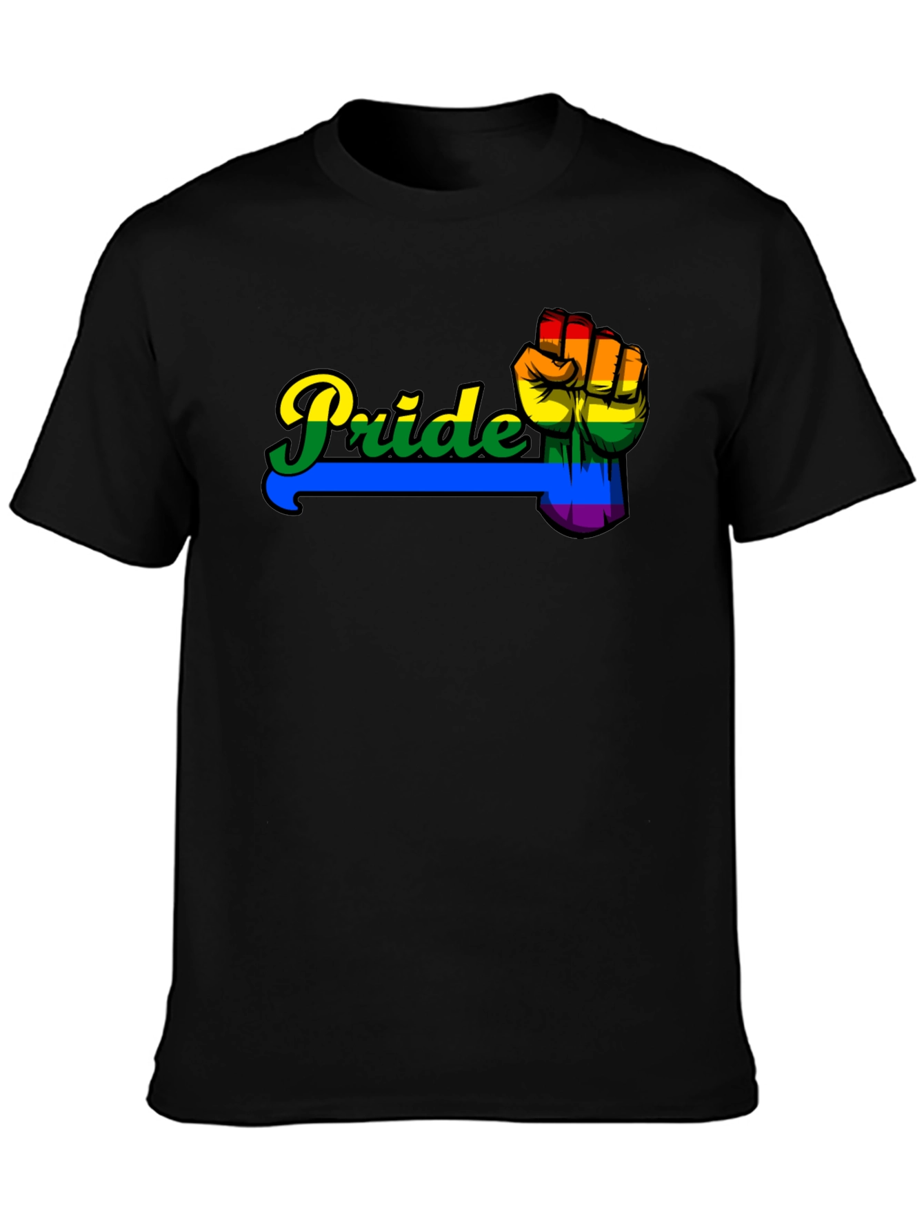 Pride Fist Graphic Black T-Shirt