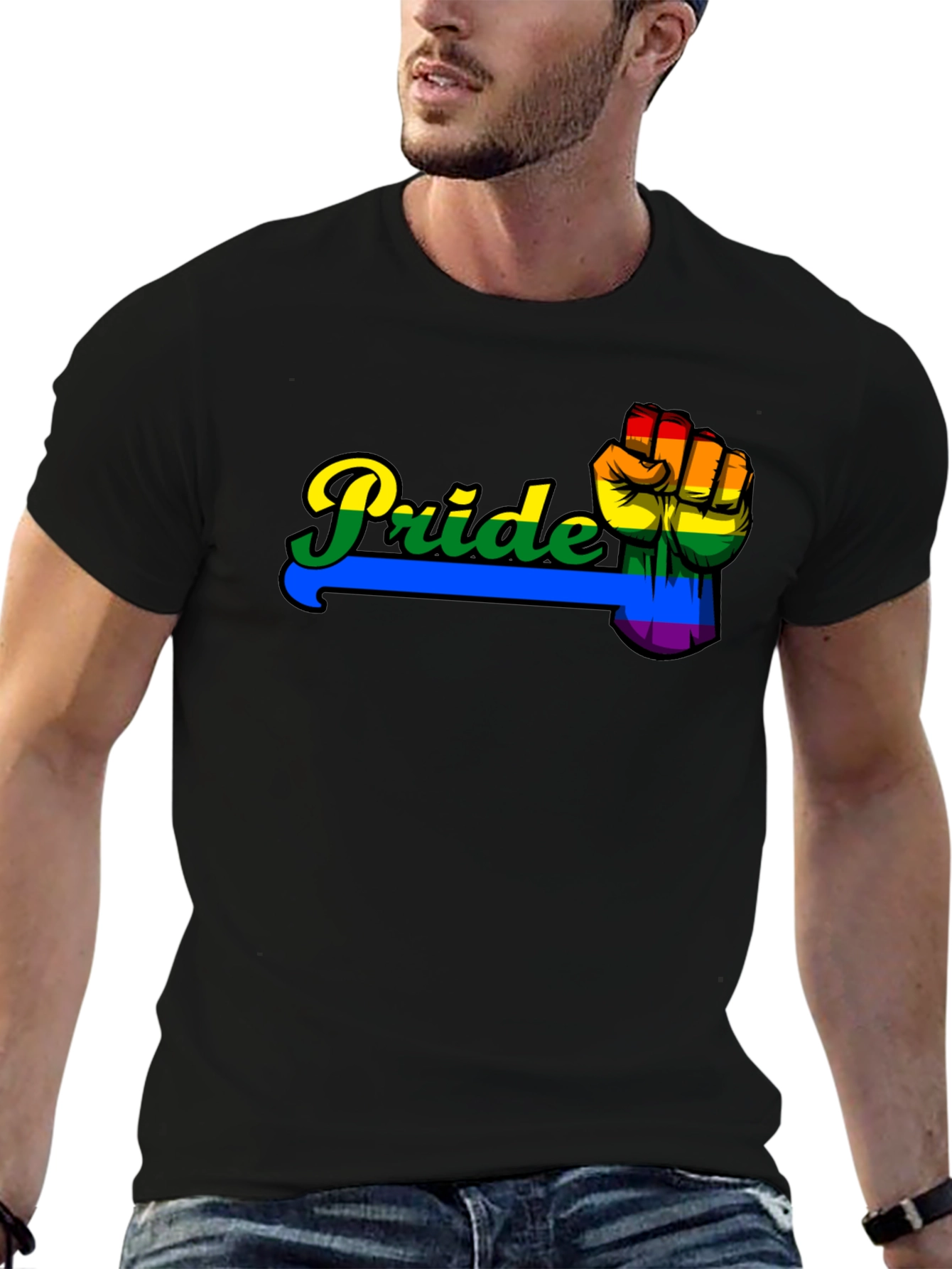 Pride Fist Graphic Black T-Shirt