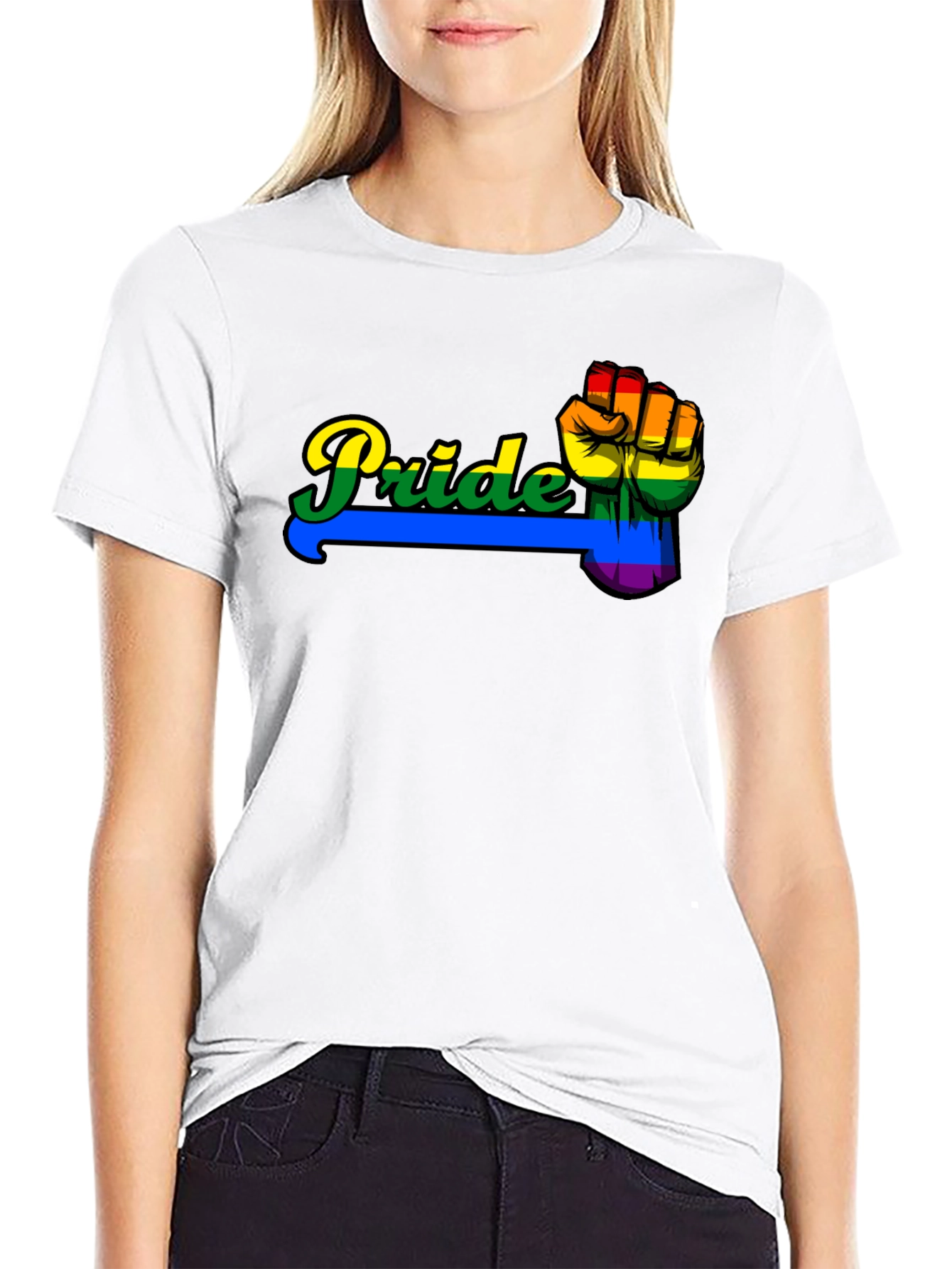 Pride Fist Graphic Black T-Shirt