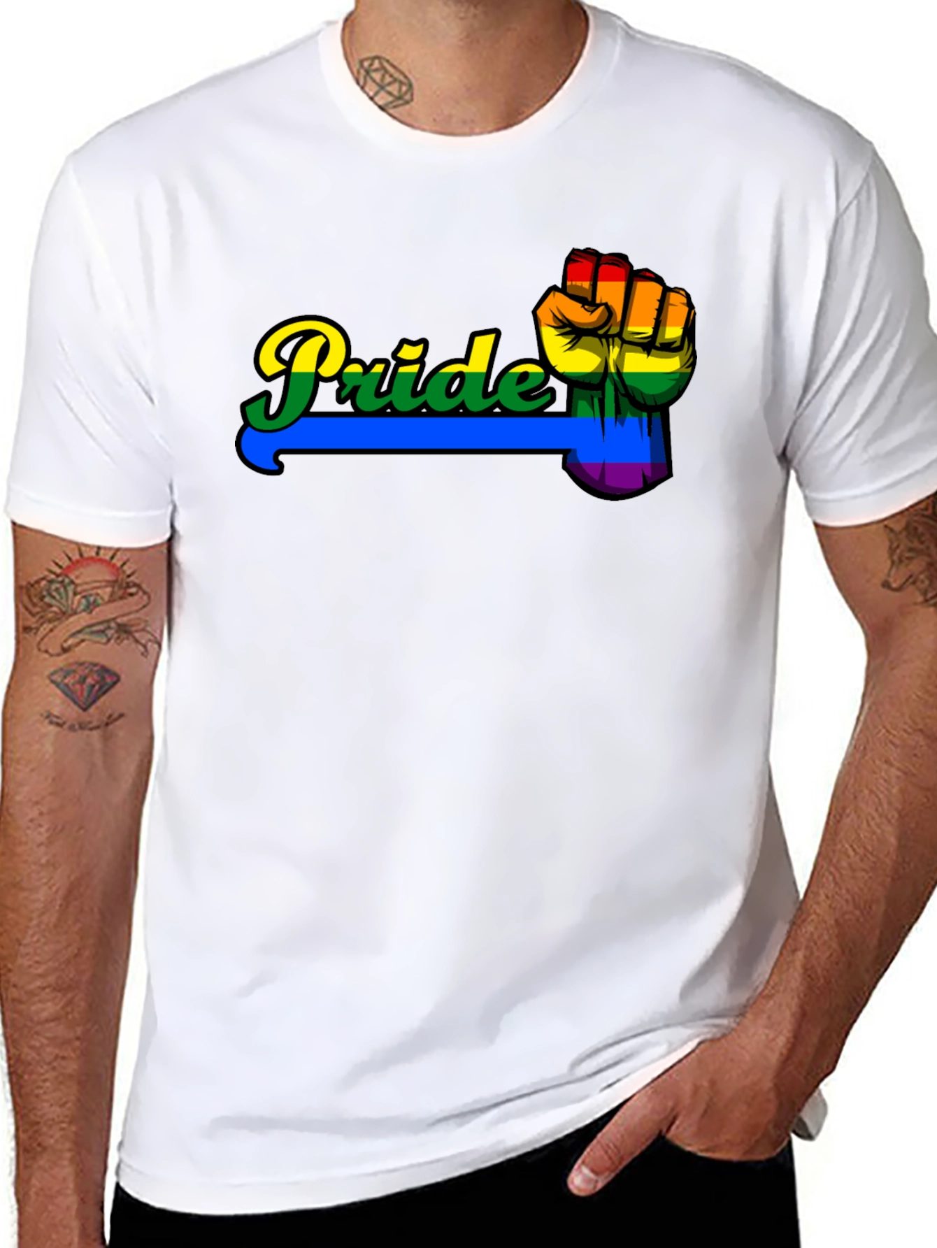 Pride Fist Graphic Black T-Shirt