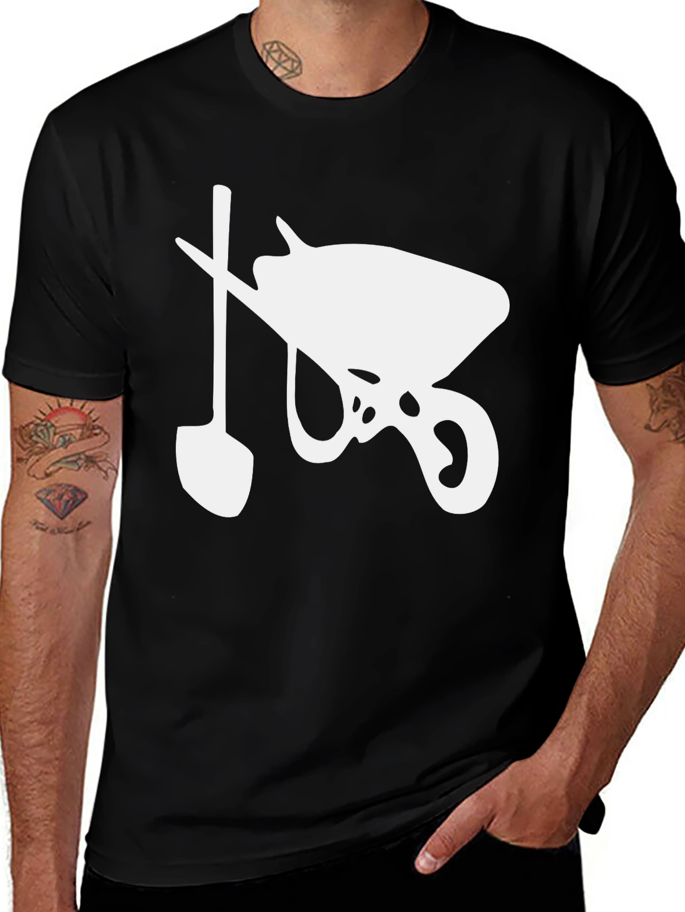 Wheelbarrow and Shovel Graphic Tee